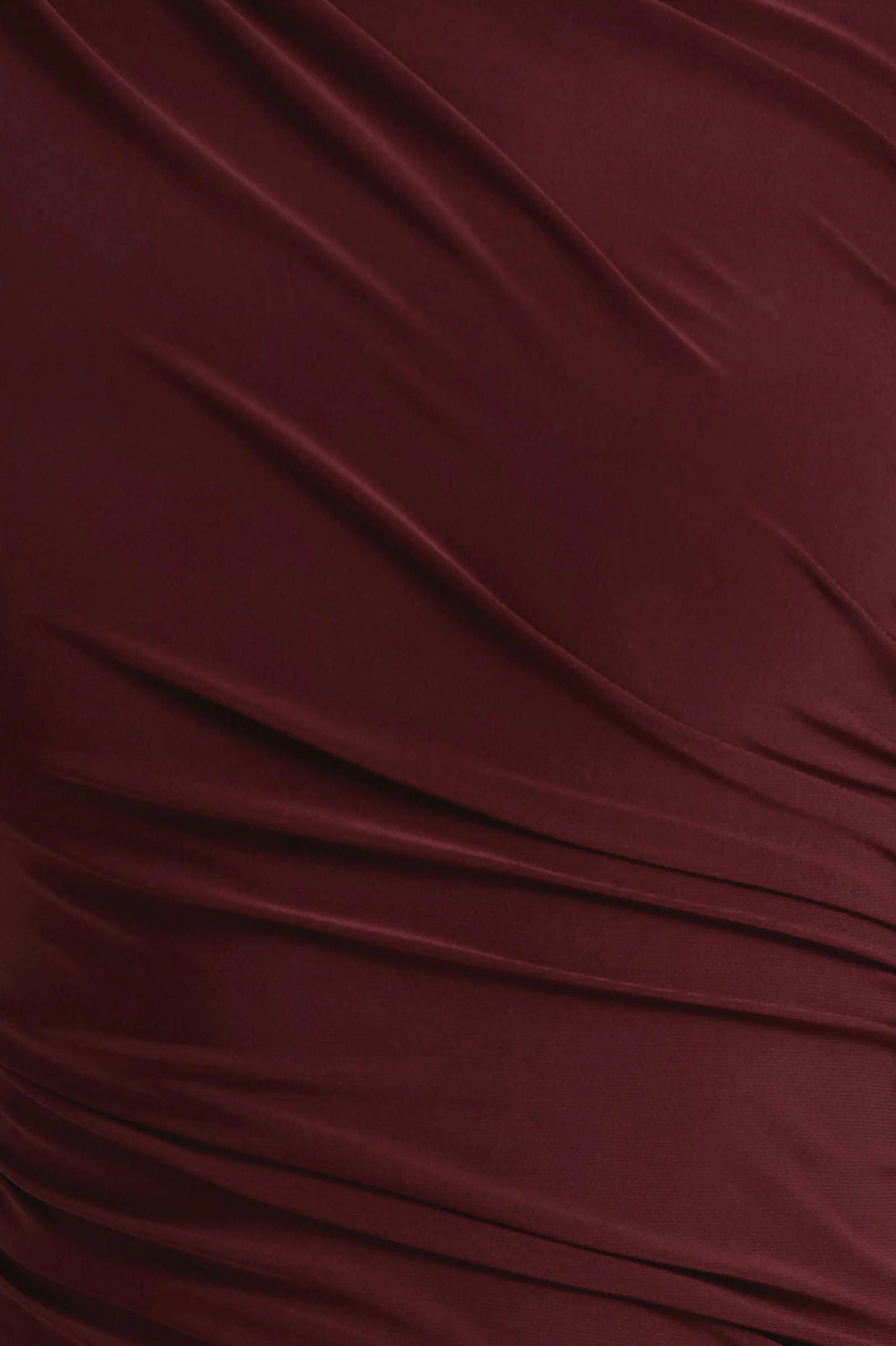 Hespera Port High-Neck Long-Sleeve Gathered Maxi Dress