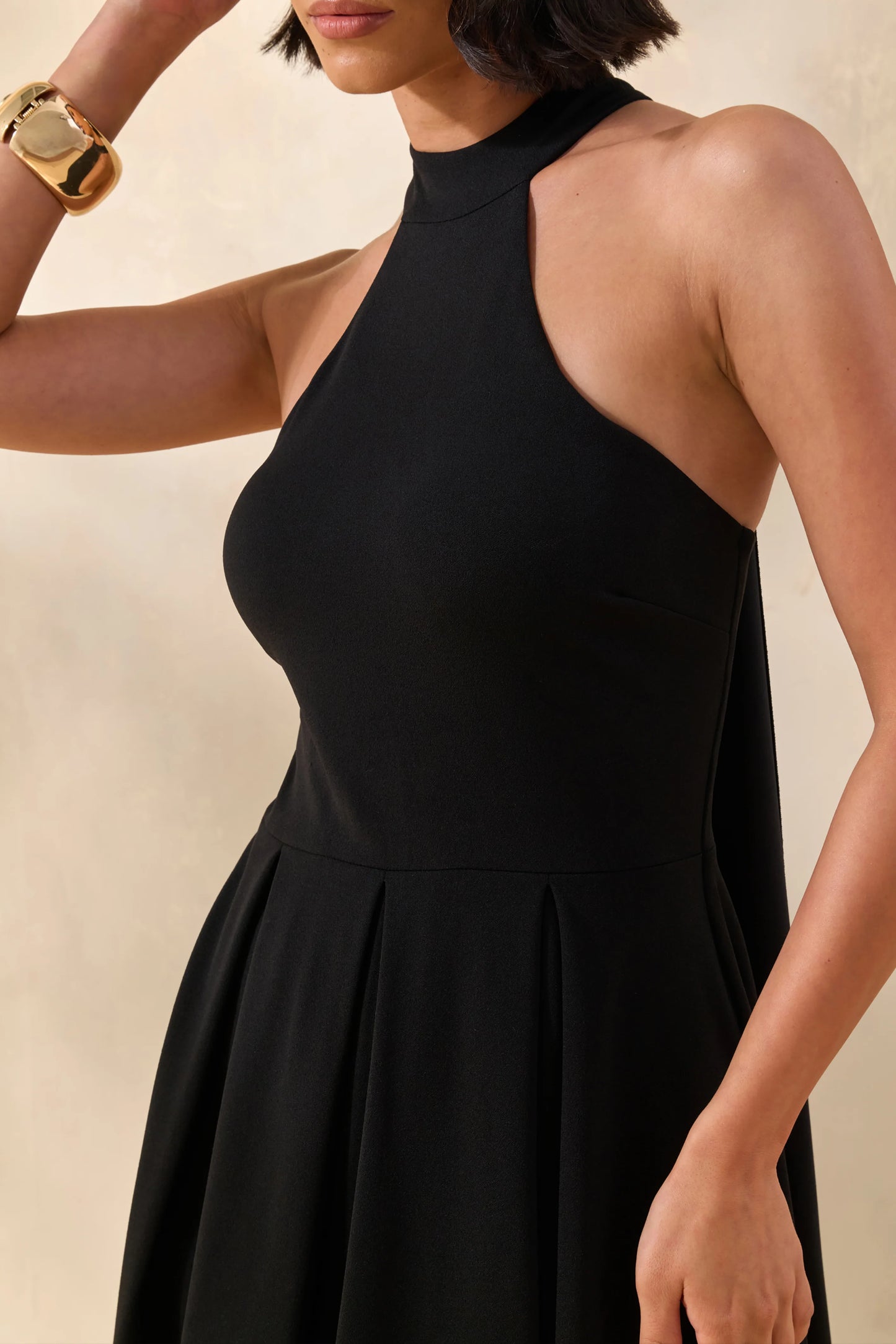 Rhode Black Halter-Neck Midi Dress