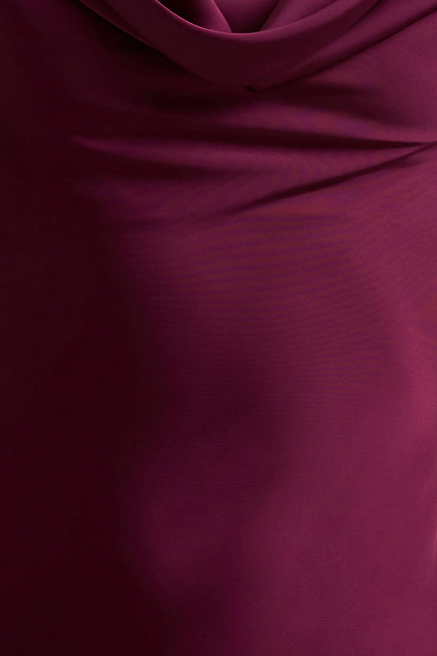 Alesso Burgundy Satin Cowl-Neck Slip-Maxi Dress