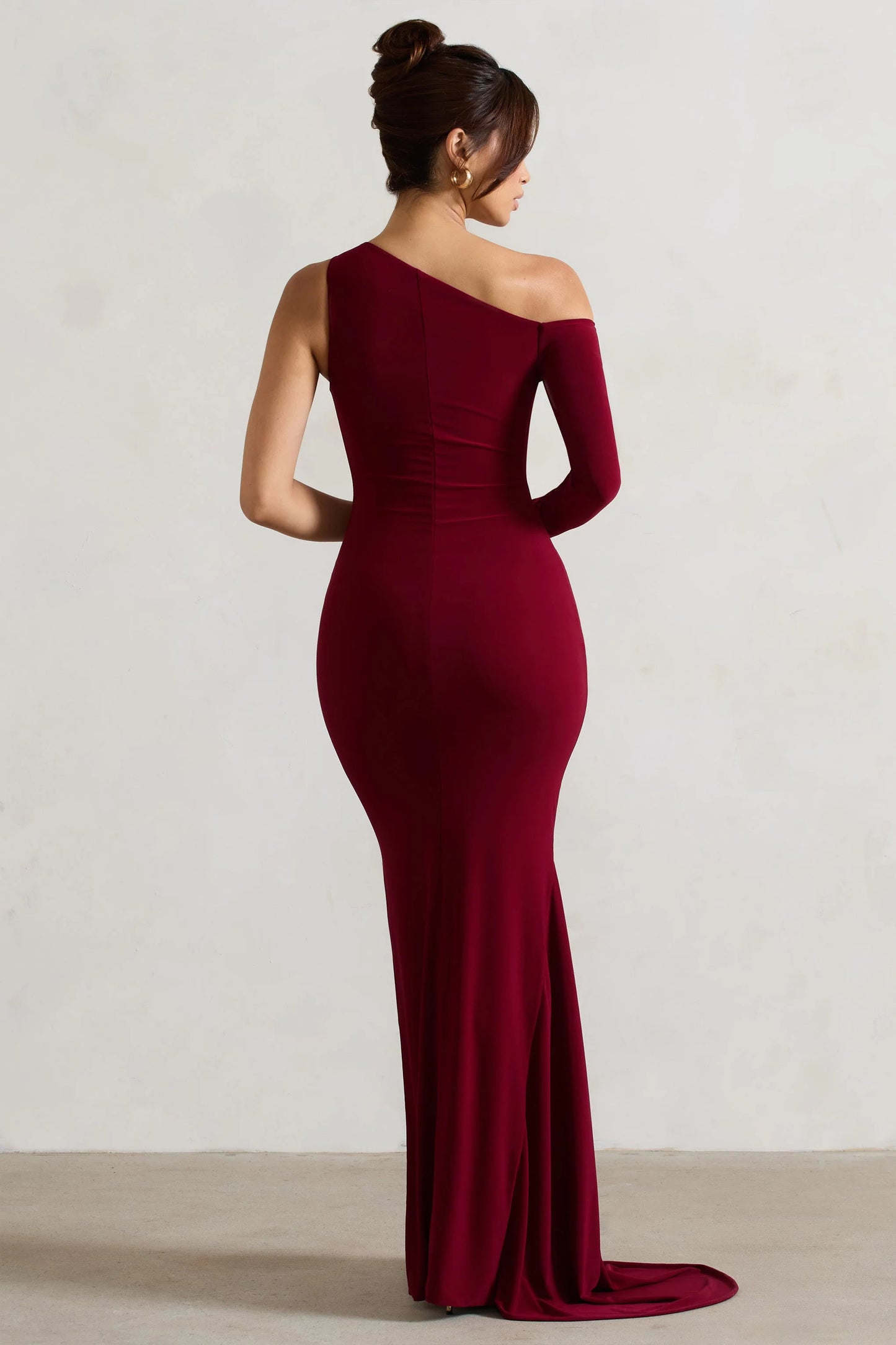Contradiction Port One-Sleeve Asymmetric Maxi Dress