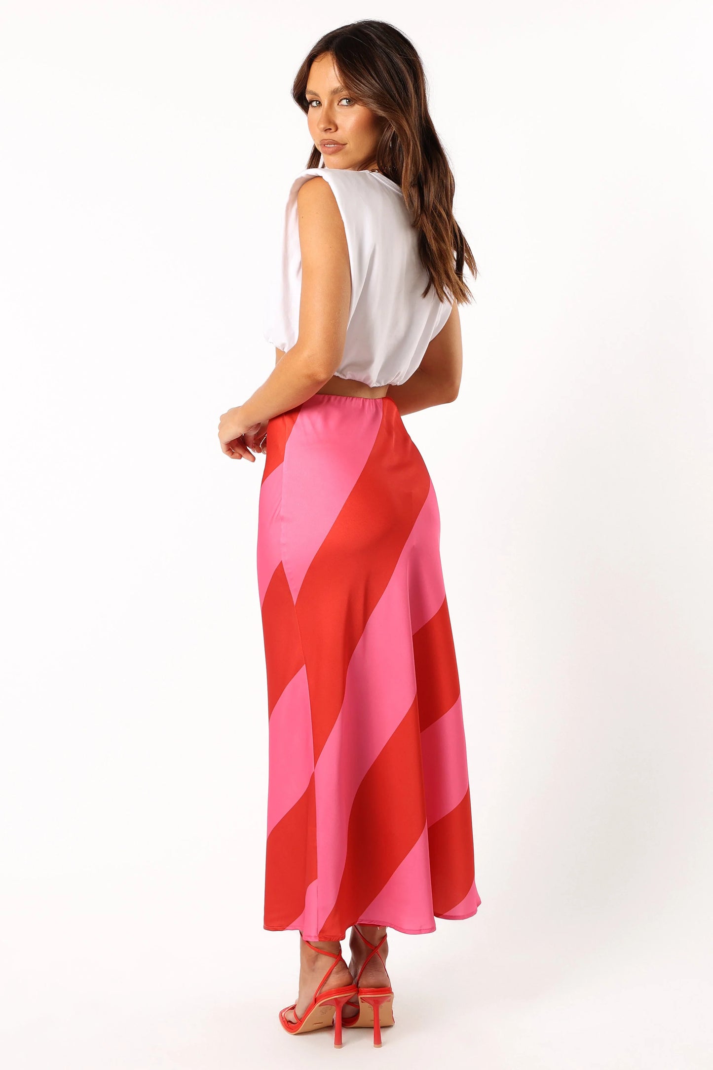 Kailey Midi Skirt - Red Pink