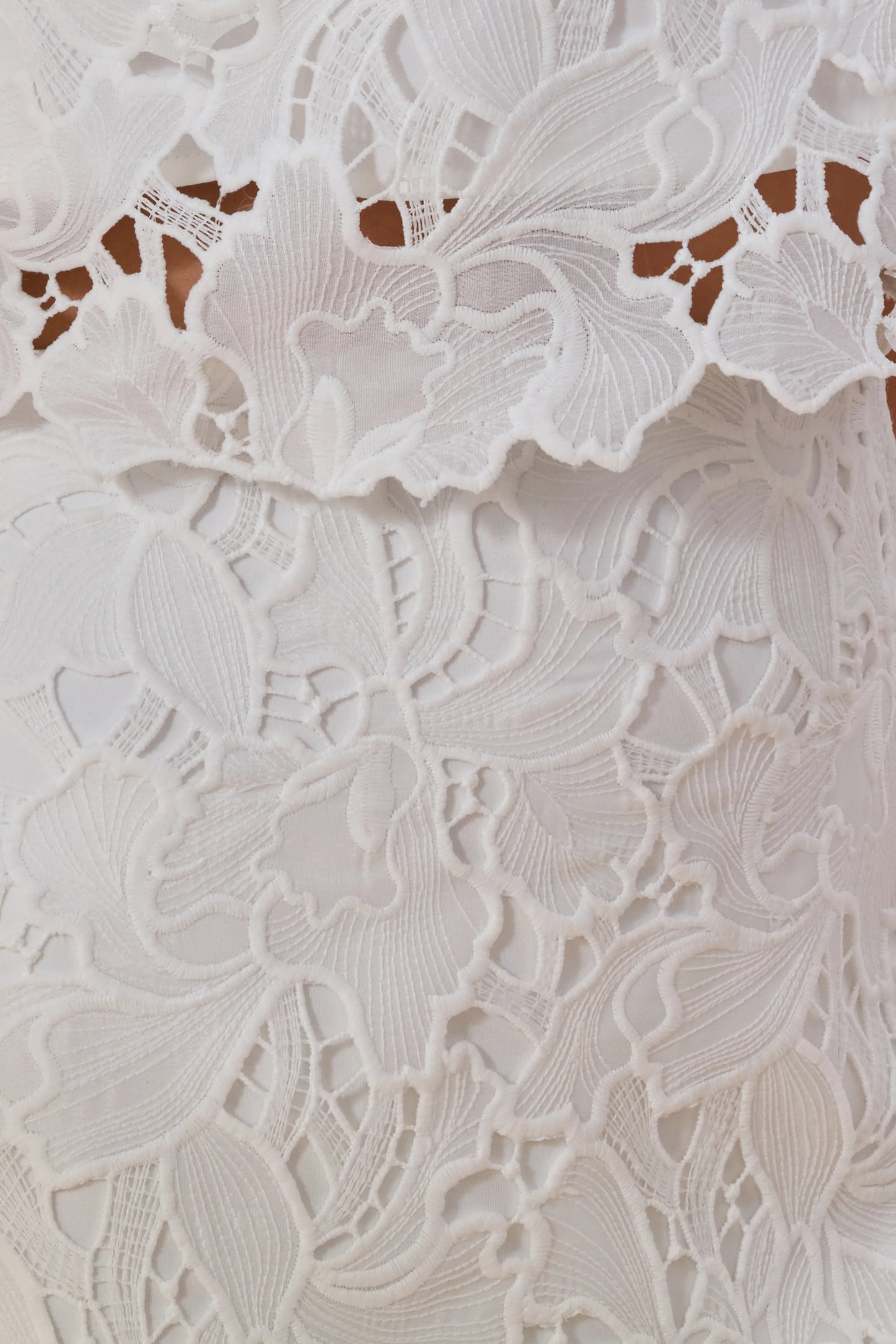 Aisling White Lace Midi-Skirt