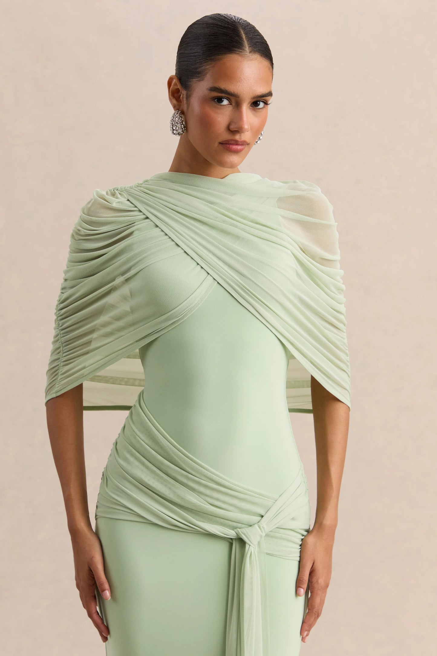 Magoria Mint Mesh Round-Neck Cape