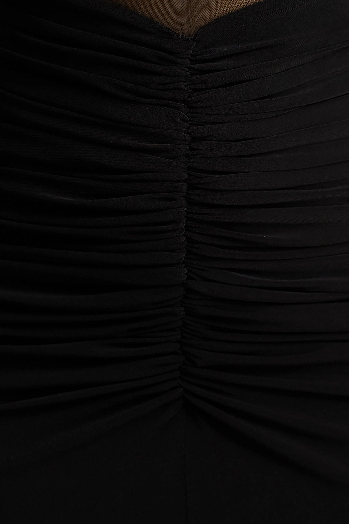 Zinnie Black Cape-Sleeve Maxi Dress With Mesh Panel