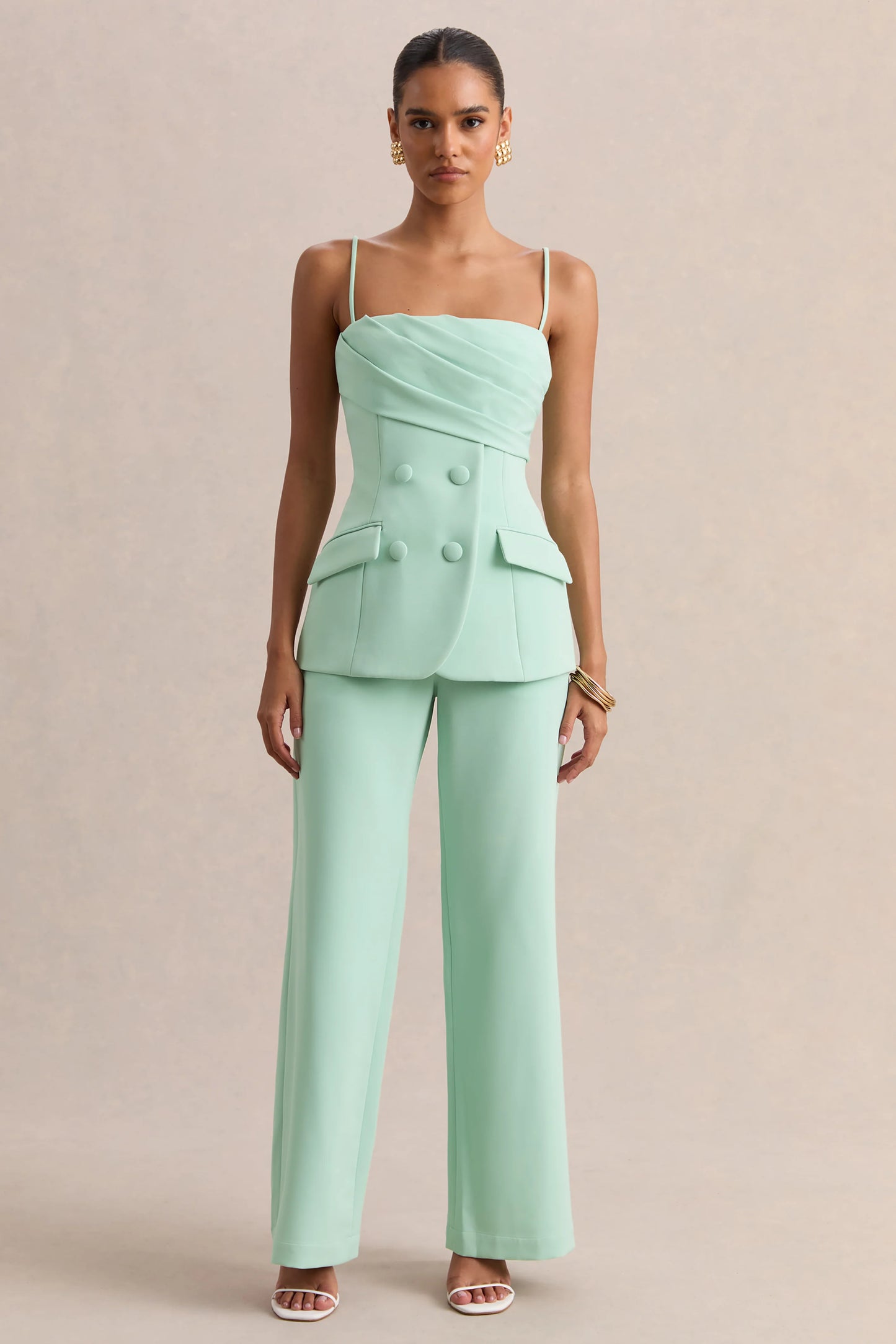 Malou Sage Tailored Trousers