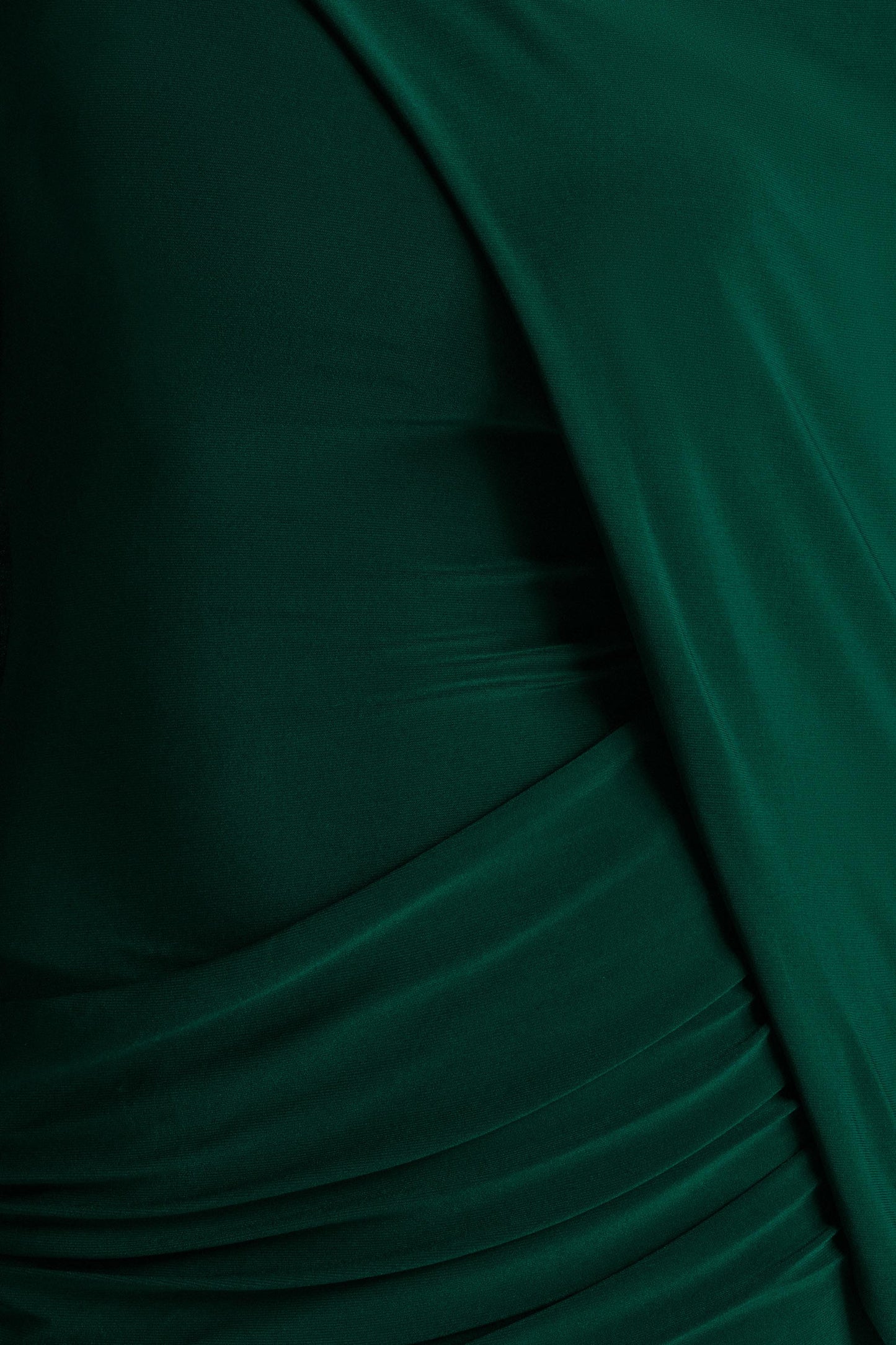Maeve Bottle Green Cape-Sleeve Draped Maxi Dress