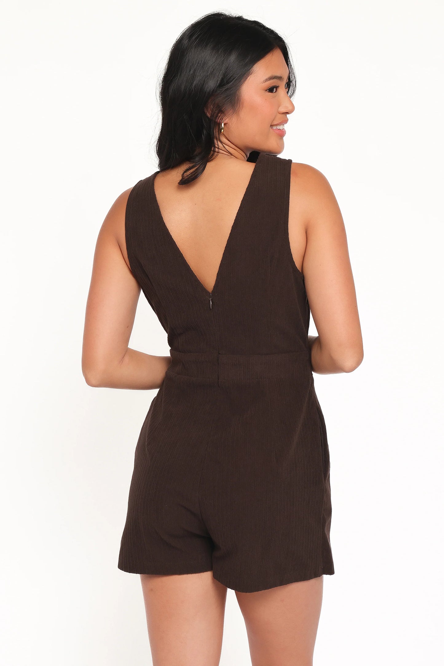 Vesper Corduroy Romper - Chocolate