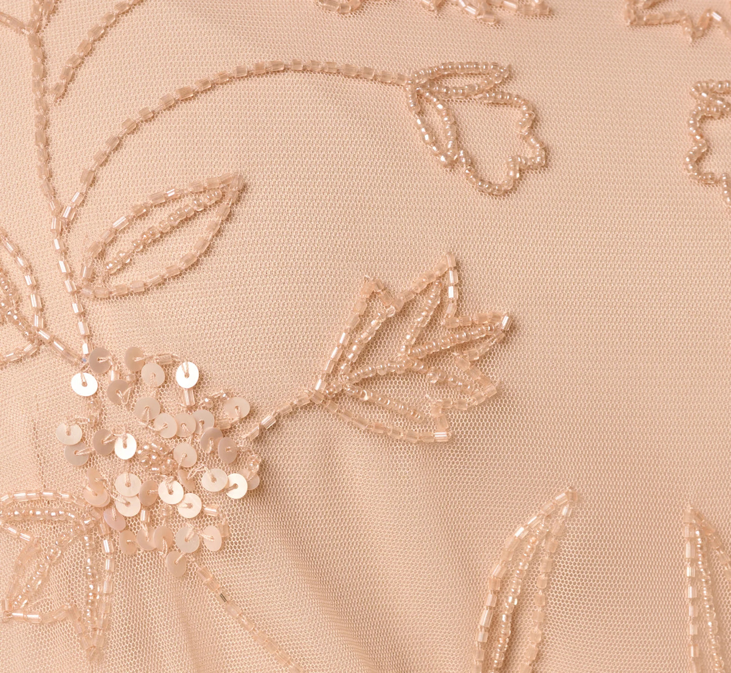 Plus Size Flutter Sleeve Blouson Beaded Gown In Blush