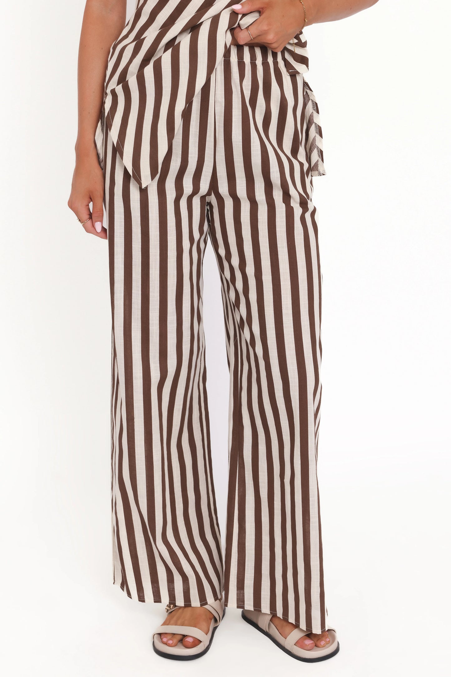 Kim Pant Set - Brown Stripe