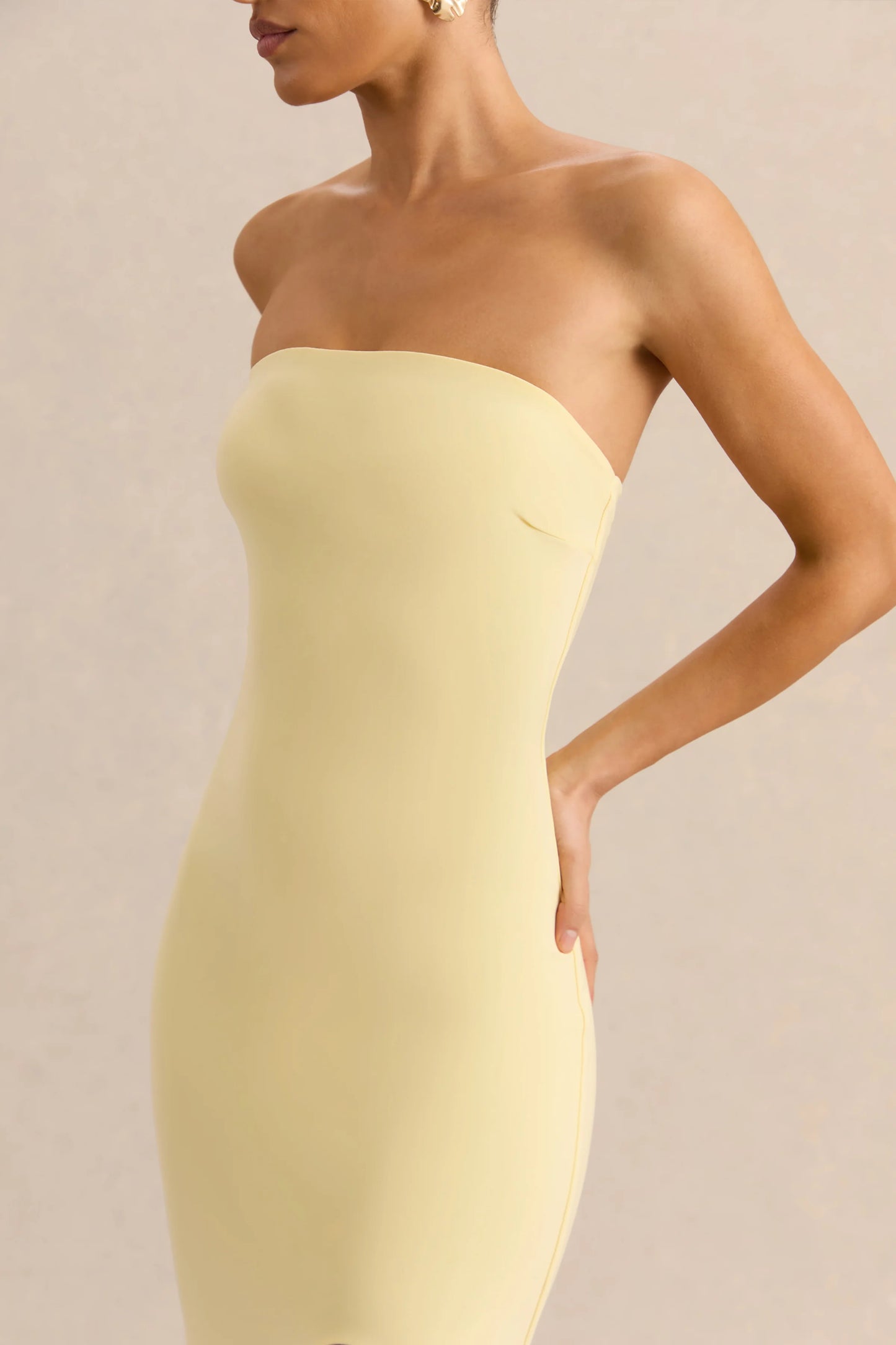 Melva Lemon Bandeau Maxi Dress