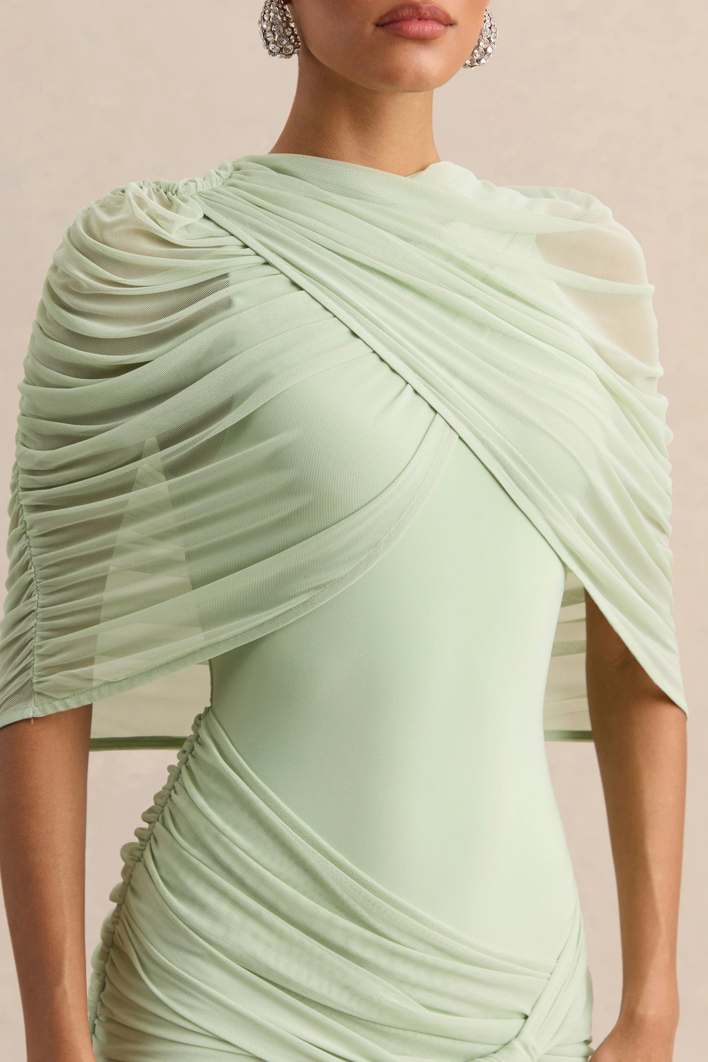 Magoria Mint Mesh Round-Neck Cape