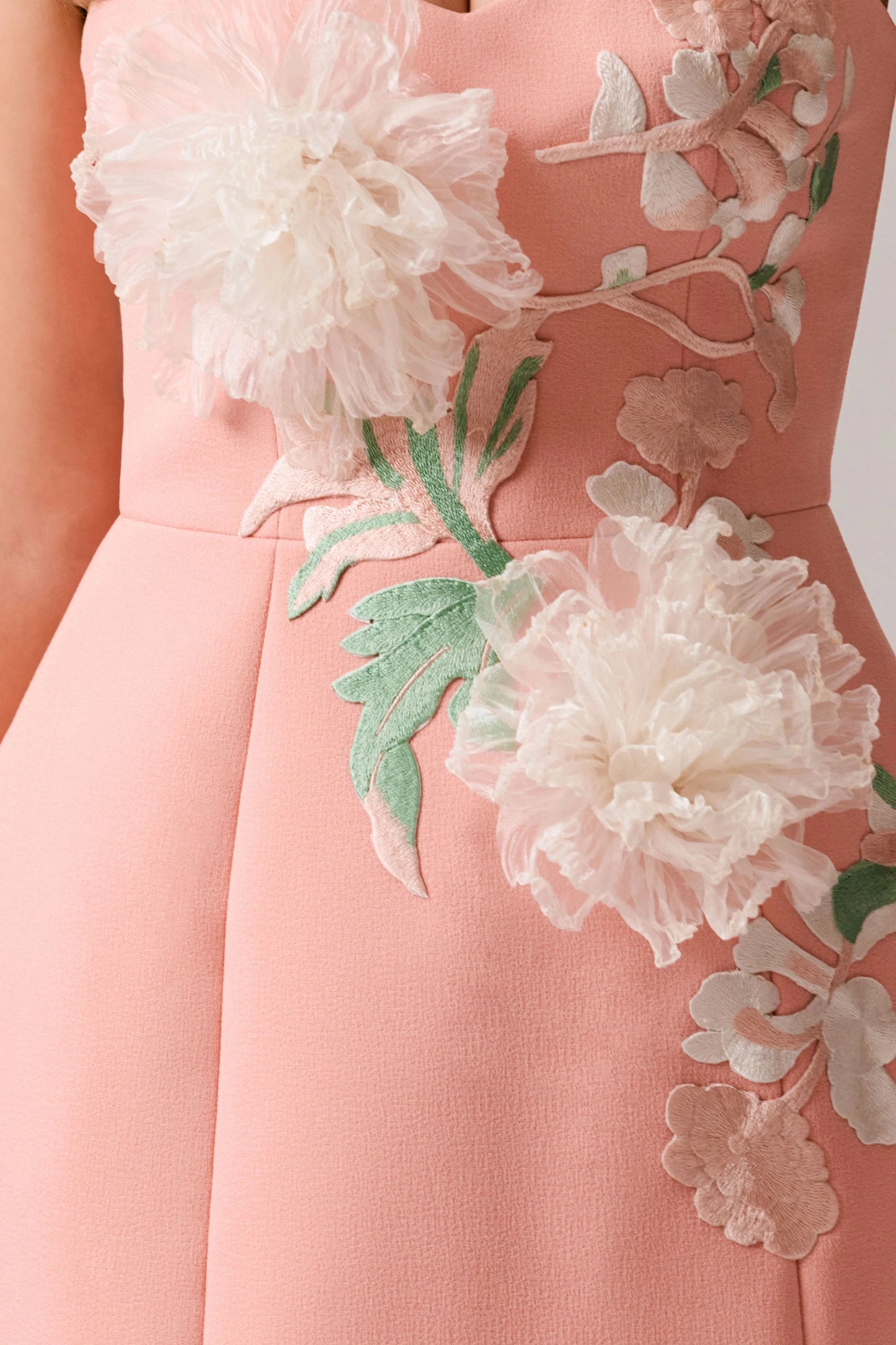 Lulu Coral Sweetheart Embroidered Mini Dress