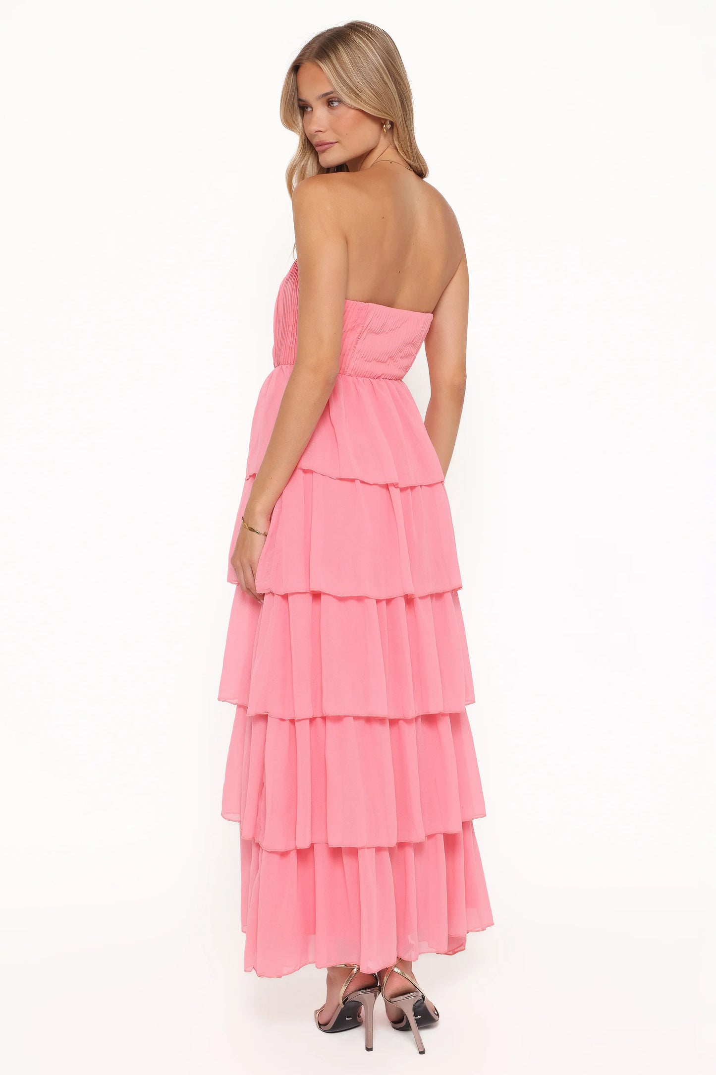 Peachester Strapless Maxi Dress - Coral