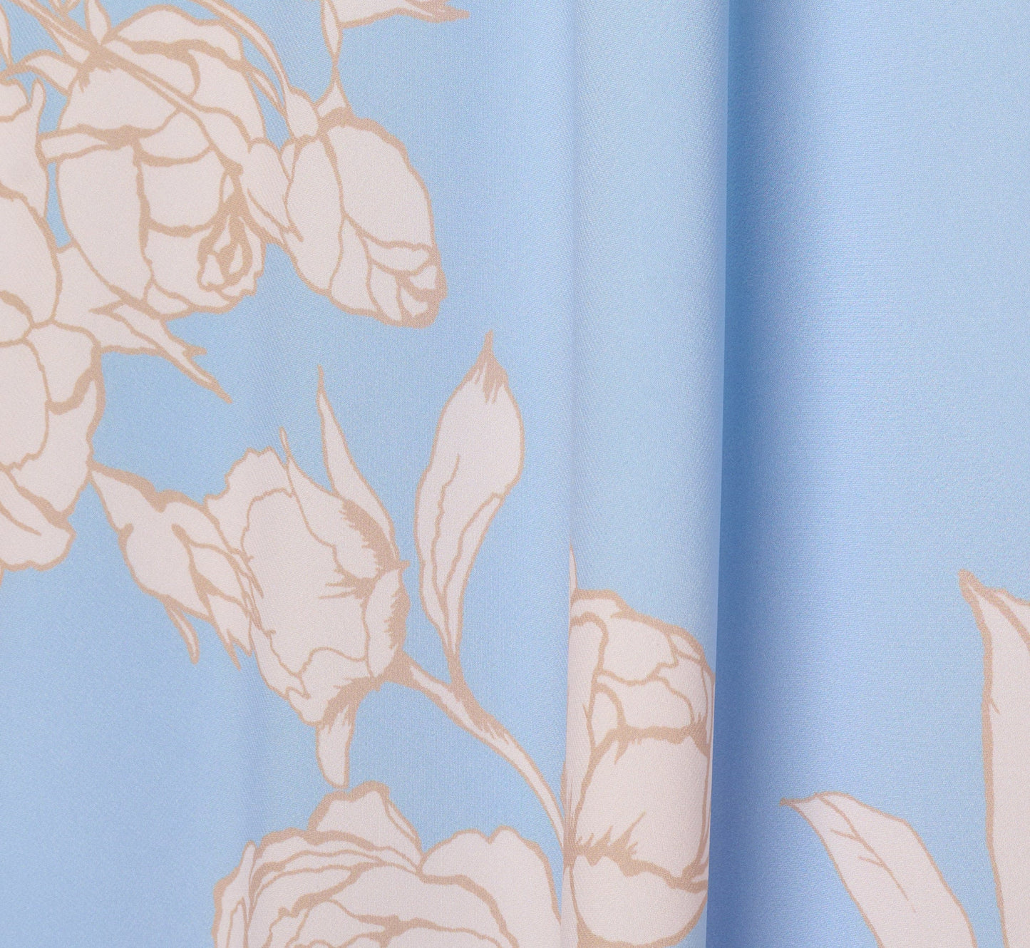 Floral Chiffon Blouson Halter Midi Dress In Blue Ivory