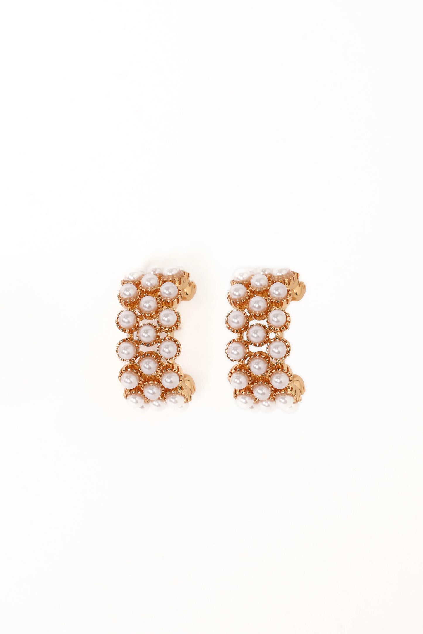 Ziva Earrings - Gold Pearl