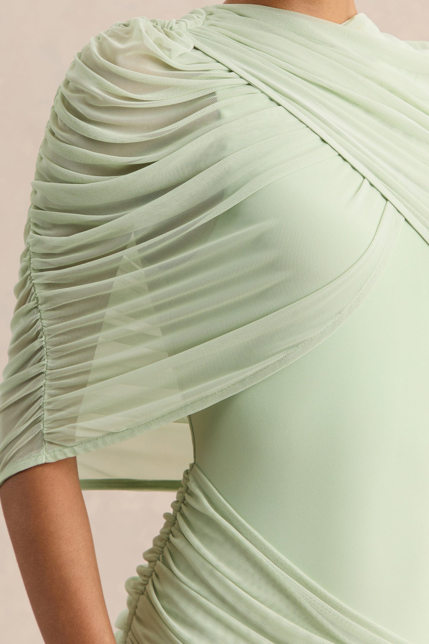 Magoria Mint Mesh Round-Neck Cape
