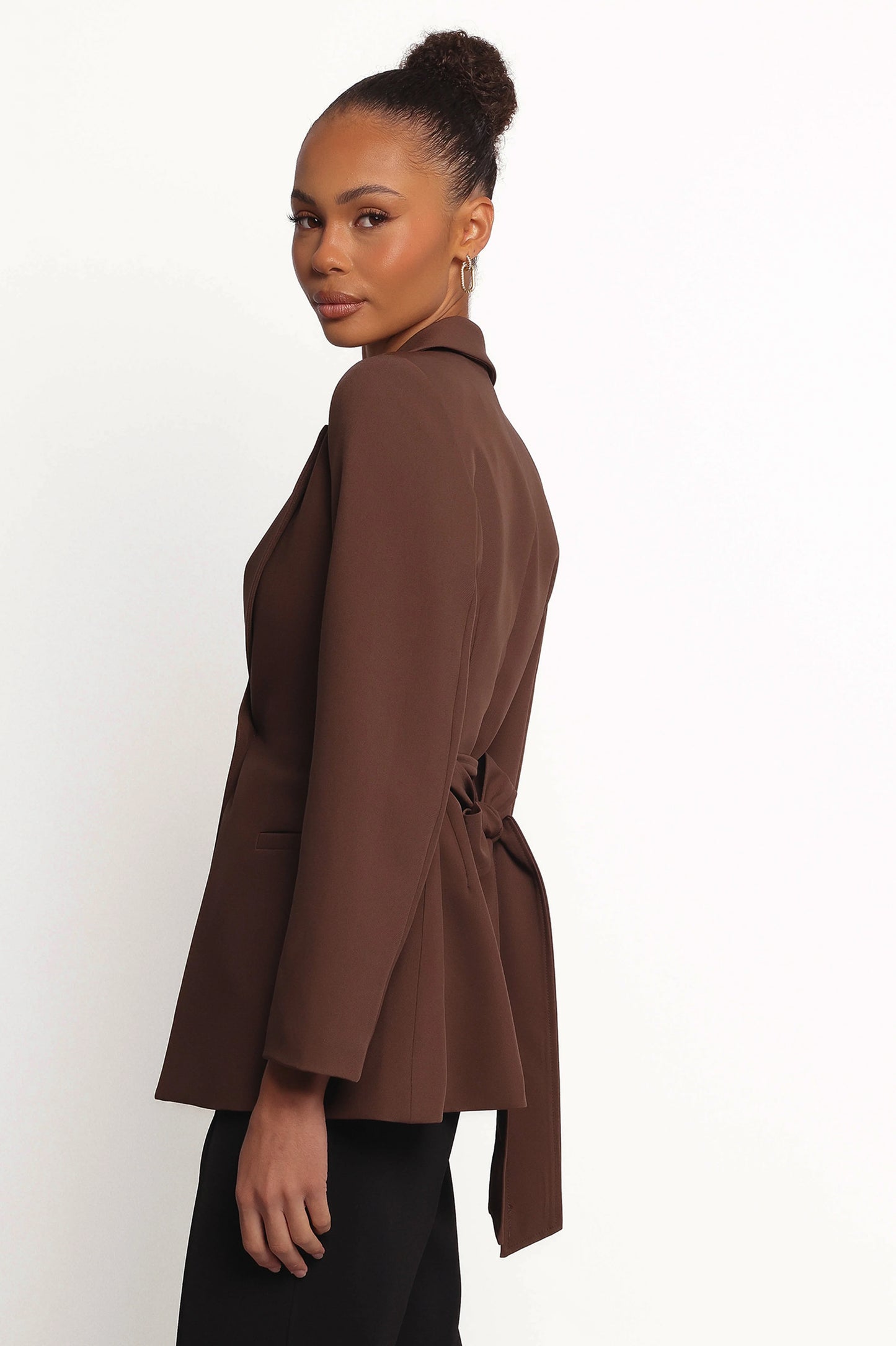 Eliana Waist Tie Blazer - Espresso