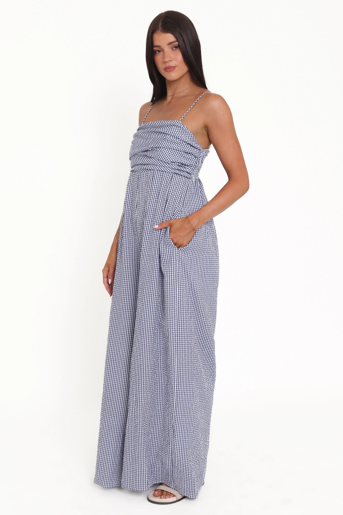 Pricilla Jumpsuit - Blue Gingham