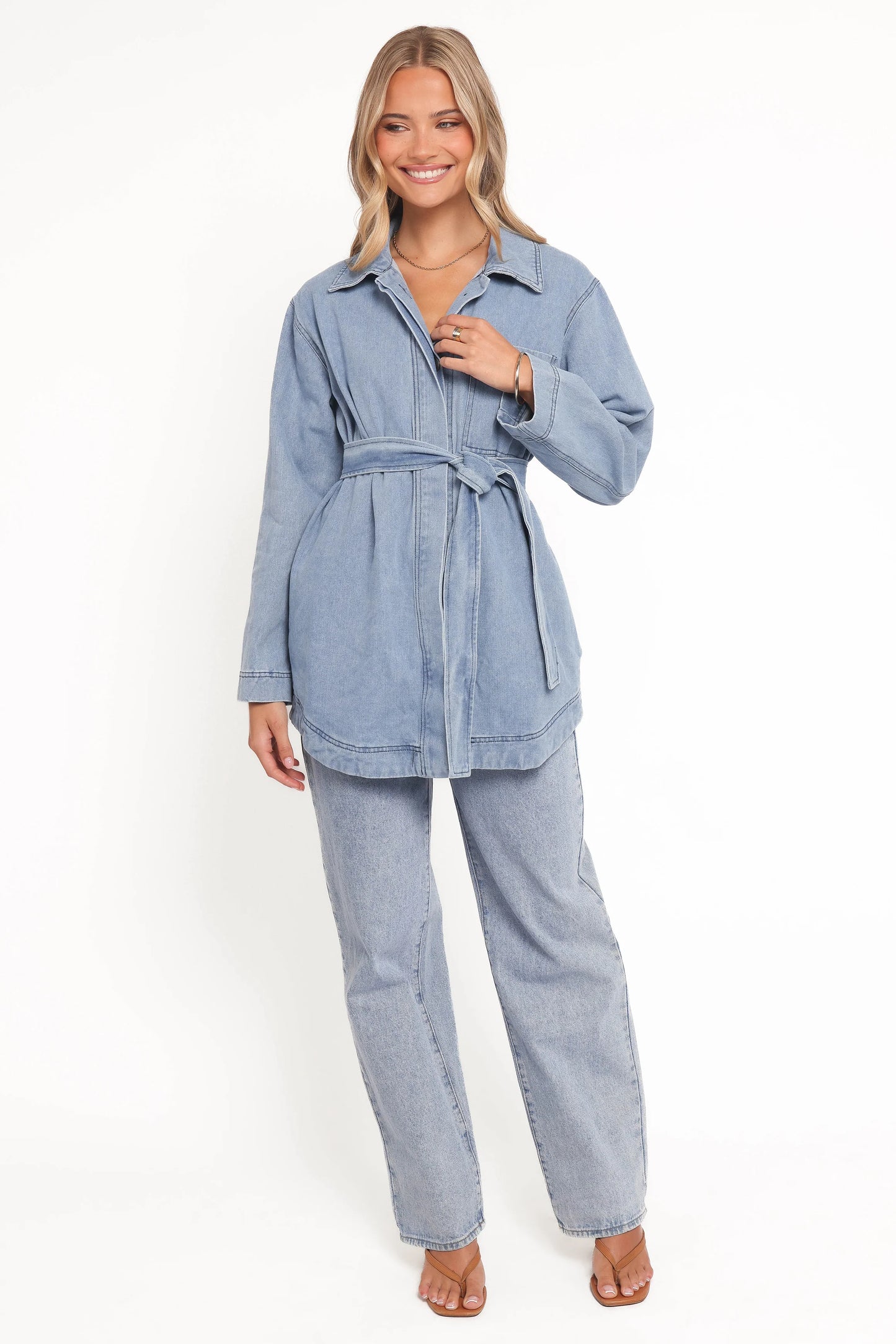 Donovan Denim Tie Jacket - Light Denim