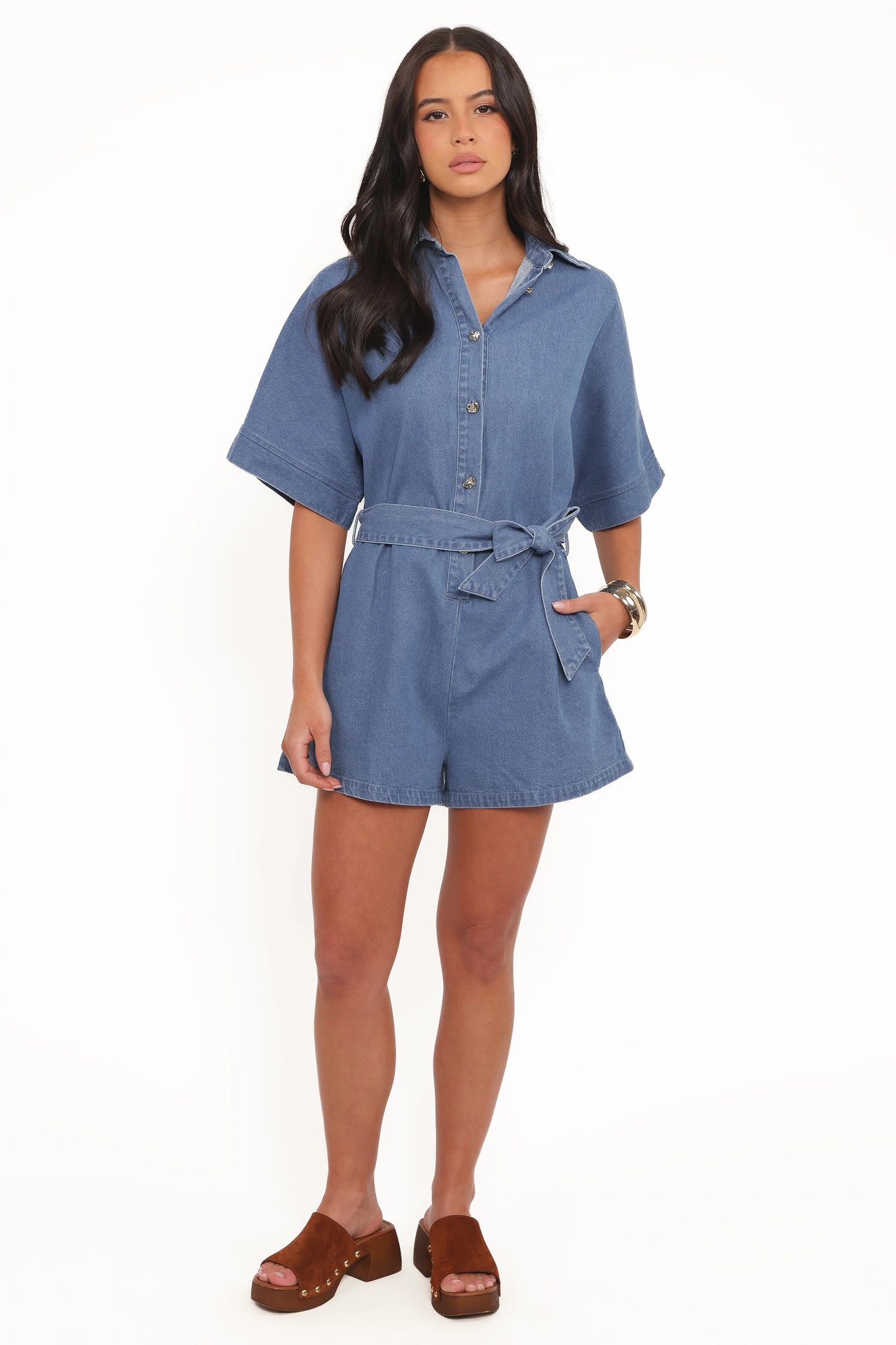 Hailey Denim Romper - Indigo