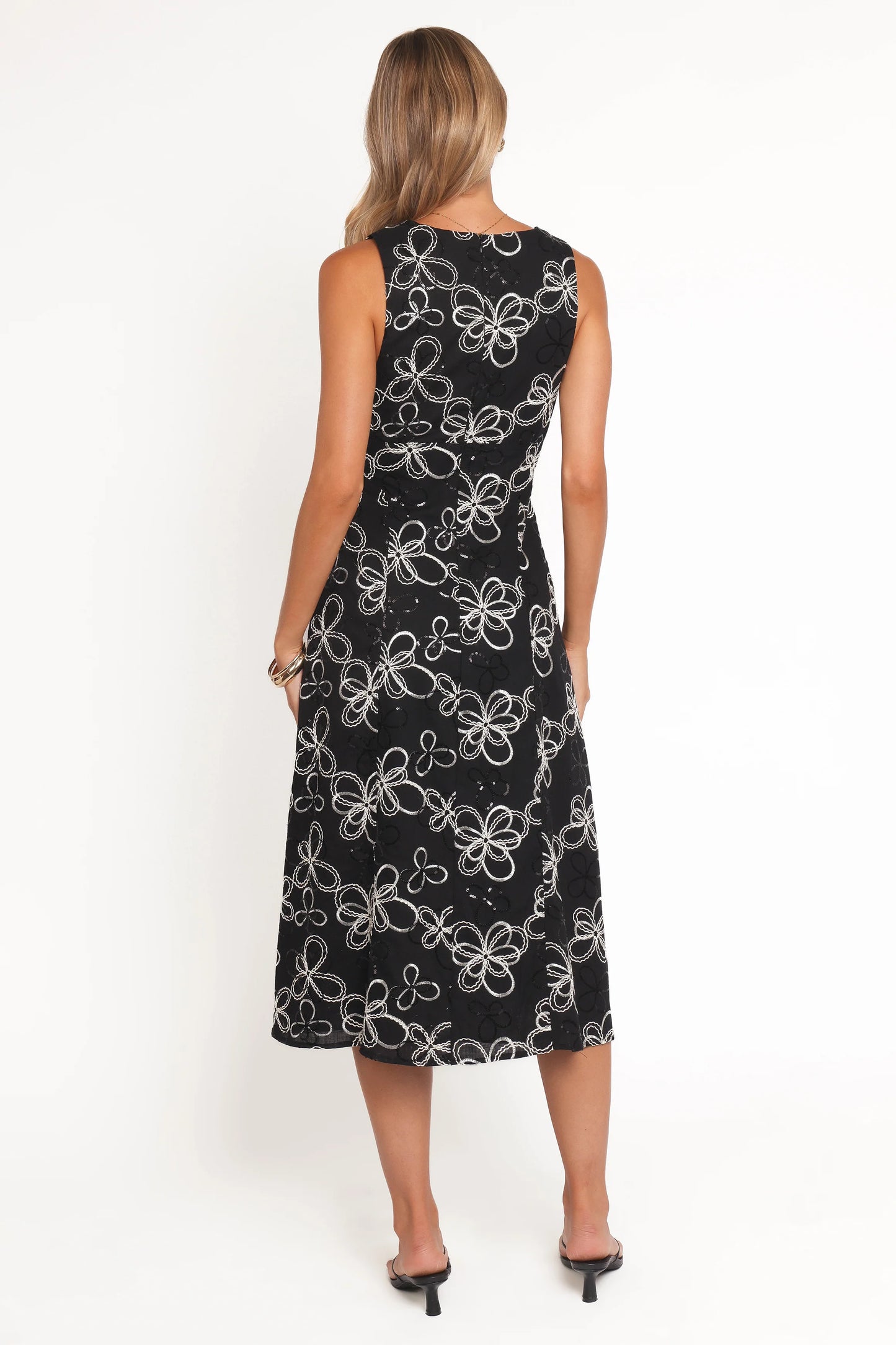 Loven Midi Dress - Black/White