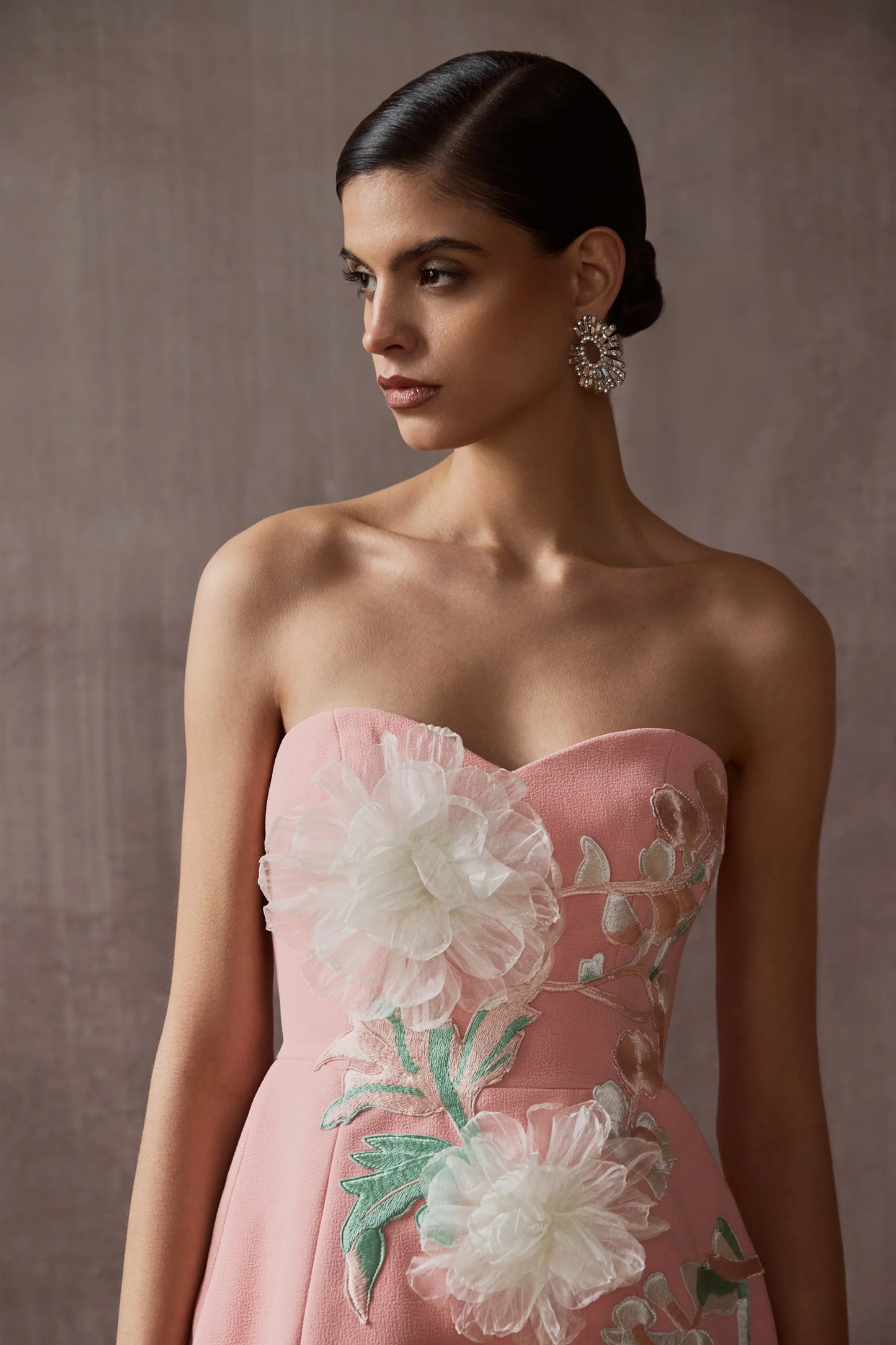 Lulu Coral Sweetheart Embroidered Mini Dress