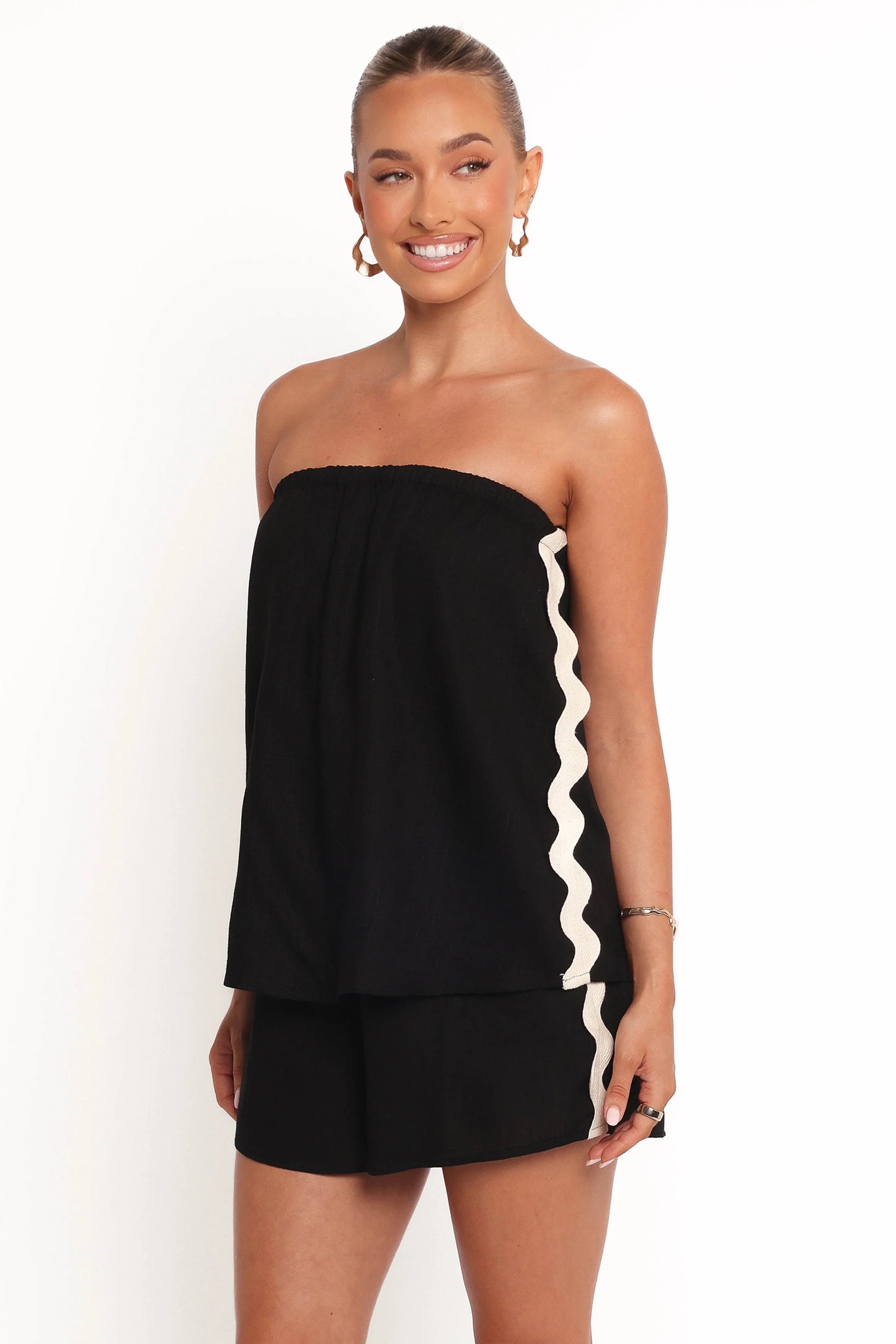 Kristia Strapless Romper - Black