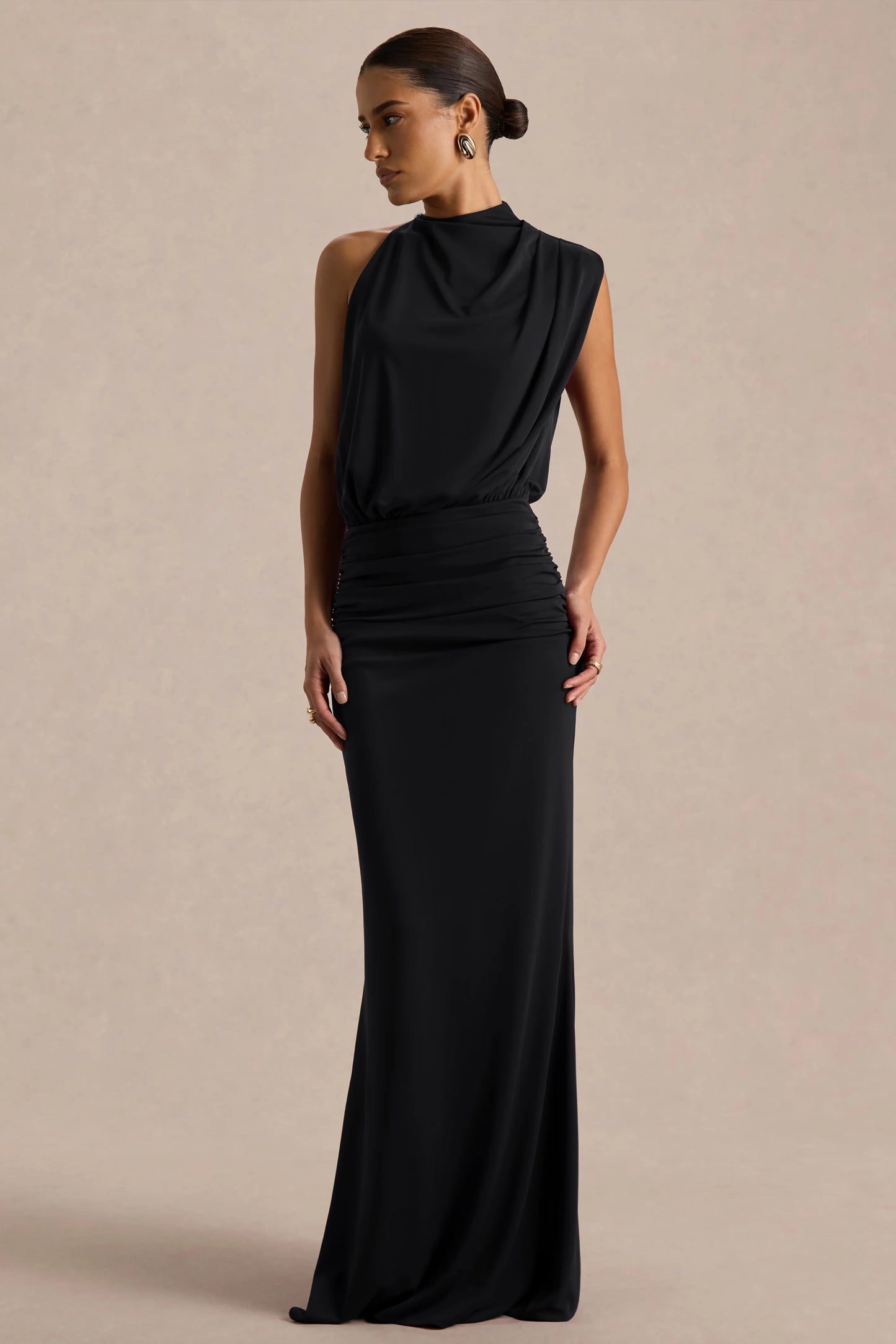 Umaira Black High-Neck Maxi Dress