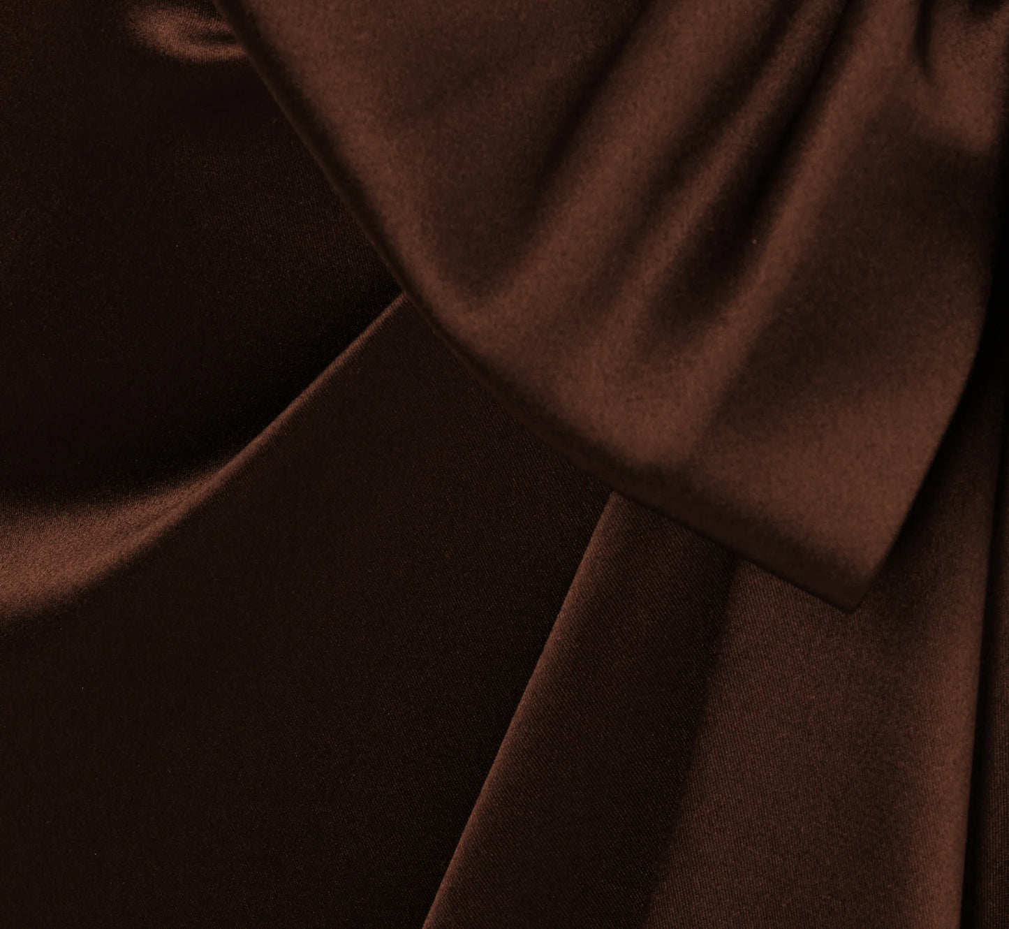 Long Sleeve Satin Bow Gown In Chocolate