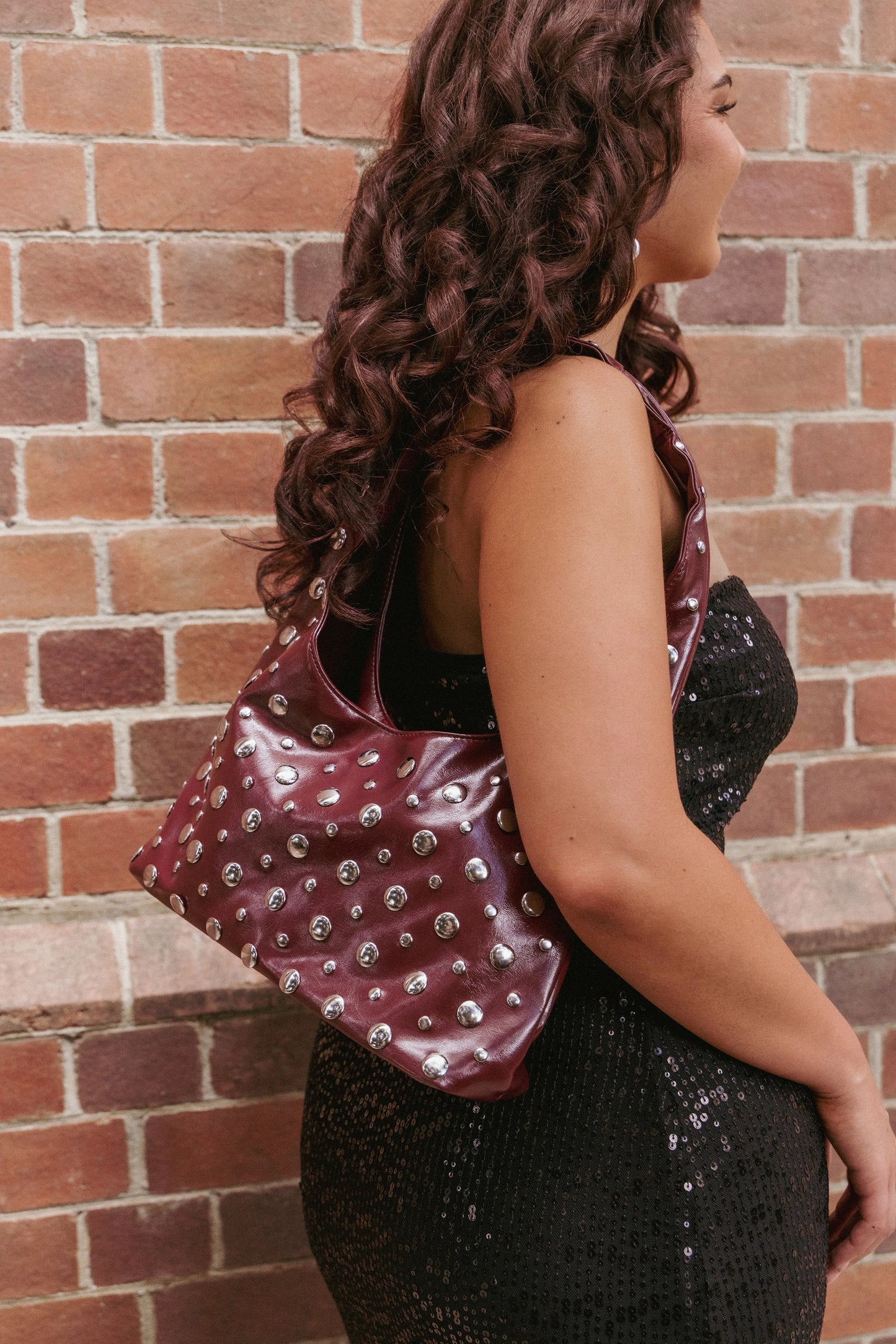 Valerie Studded Bag - Red