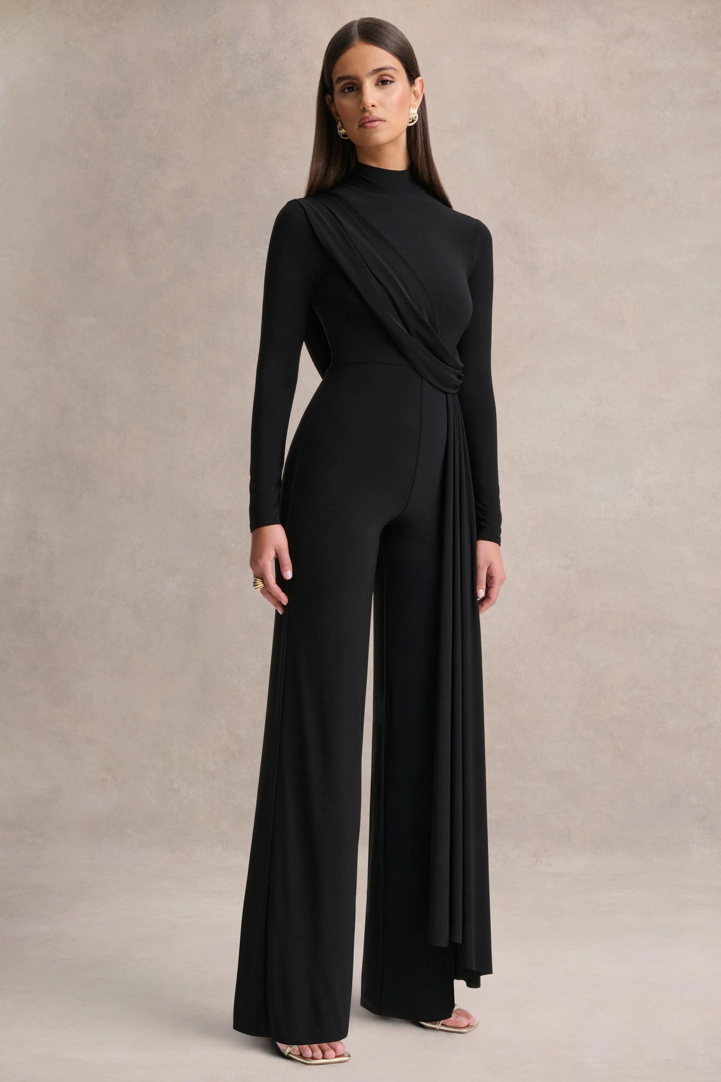 Havenna Black High-Neck Jumpsuit