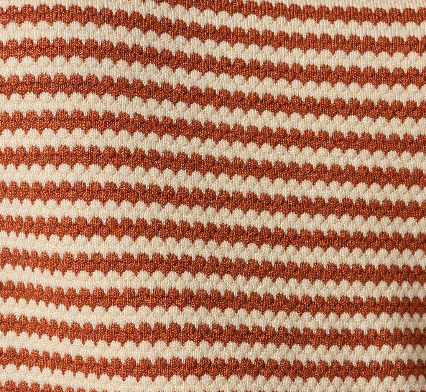 Three Quarter Sleeve Stripe Knit Sweater Top In Cream Mocha Bisque