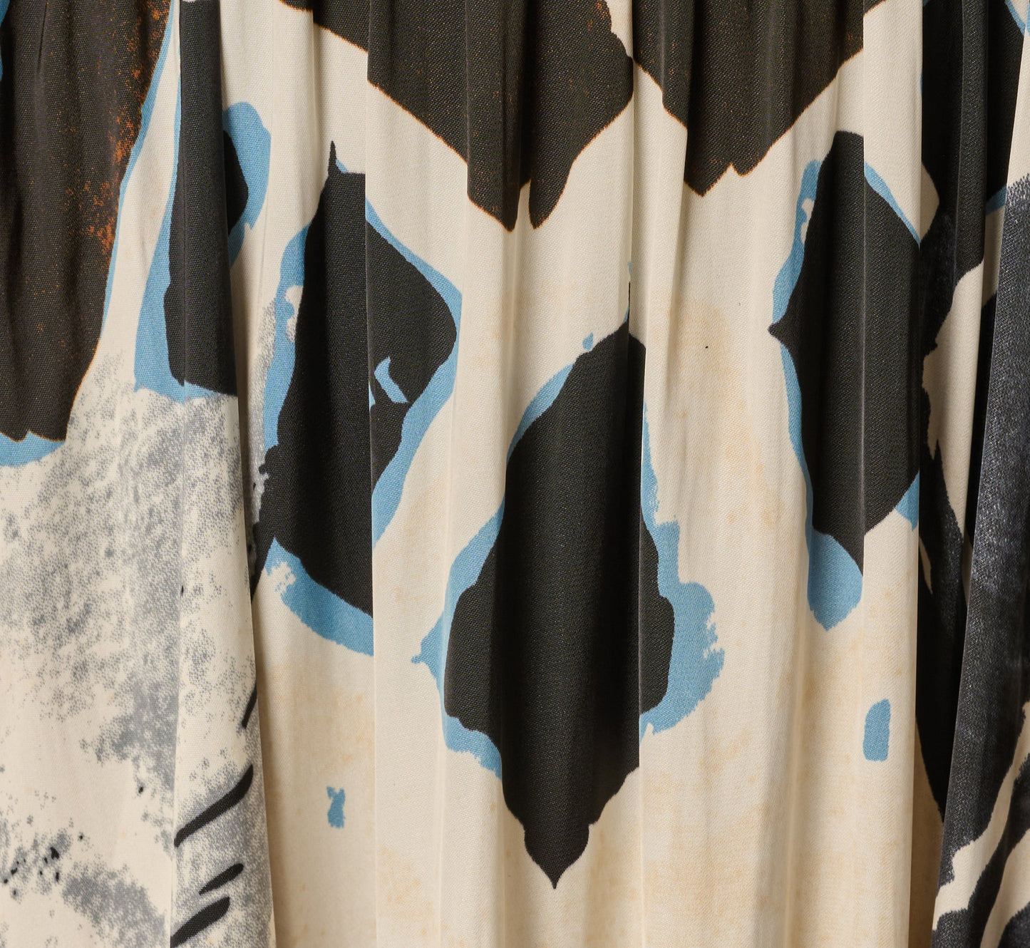 Printed Side Slit A Line Midi Skirt In Blue Diamond Tiki