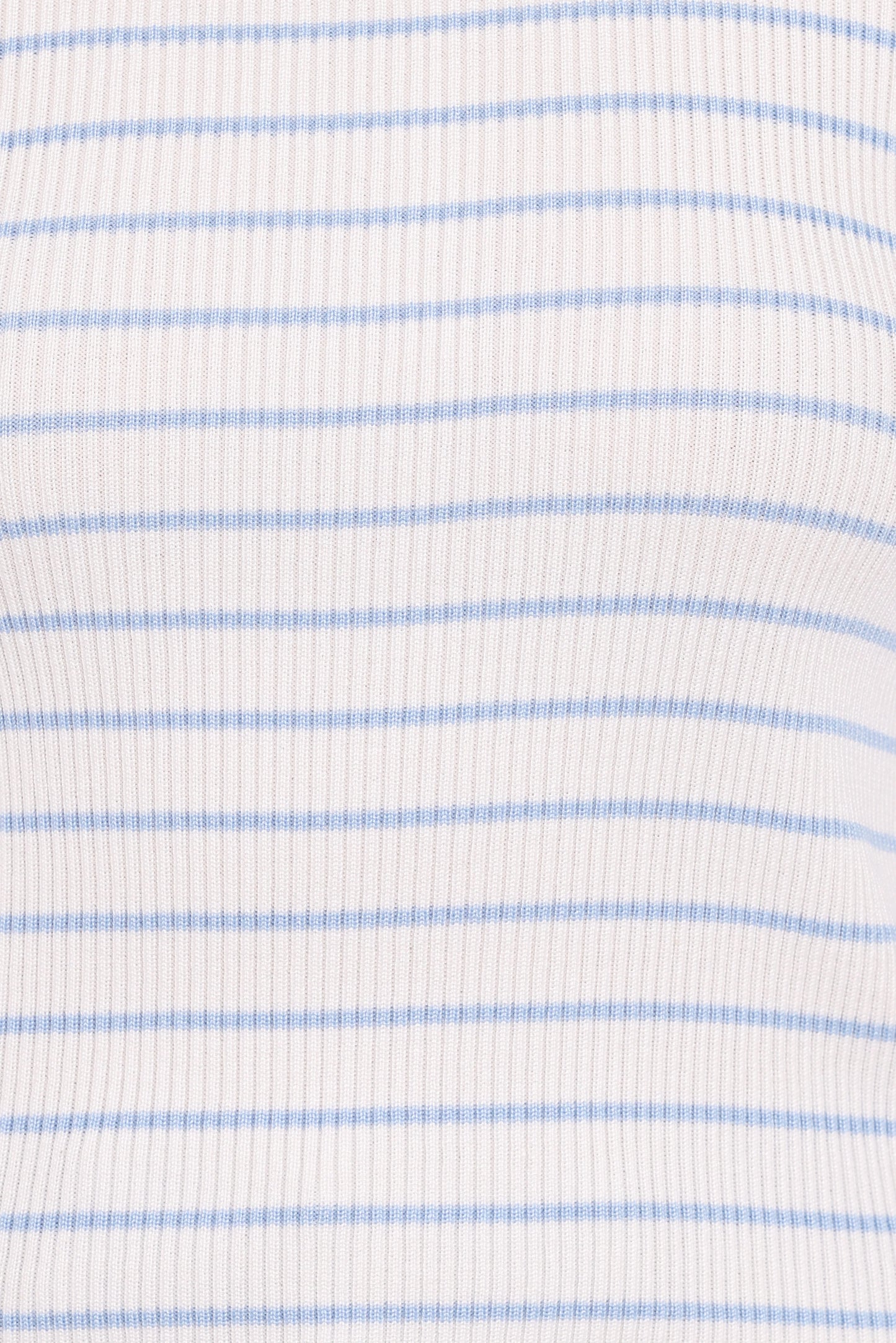 Stacie Ribbed Knit Top - Light Blue Stripe