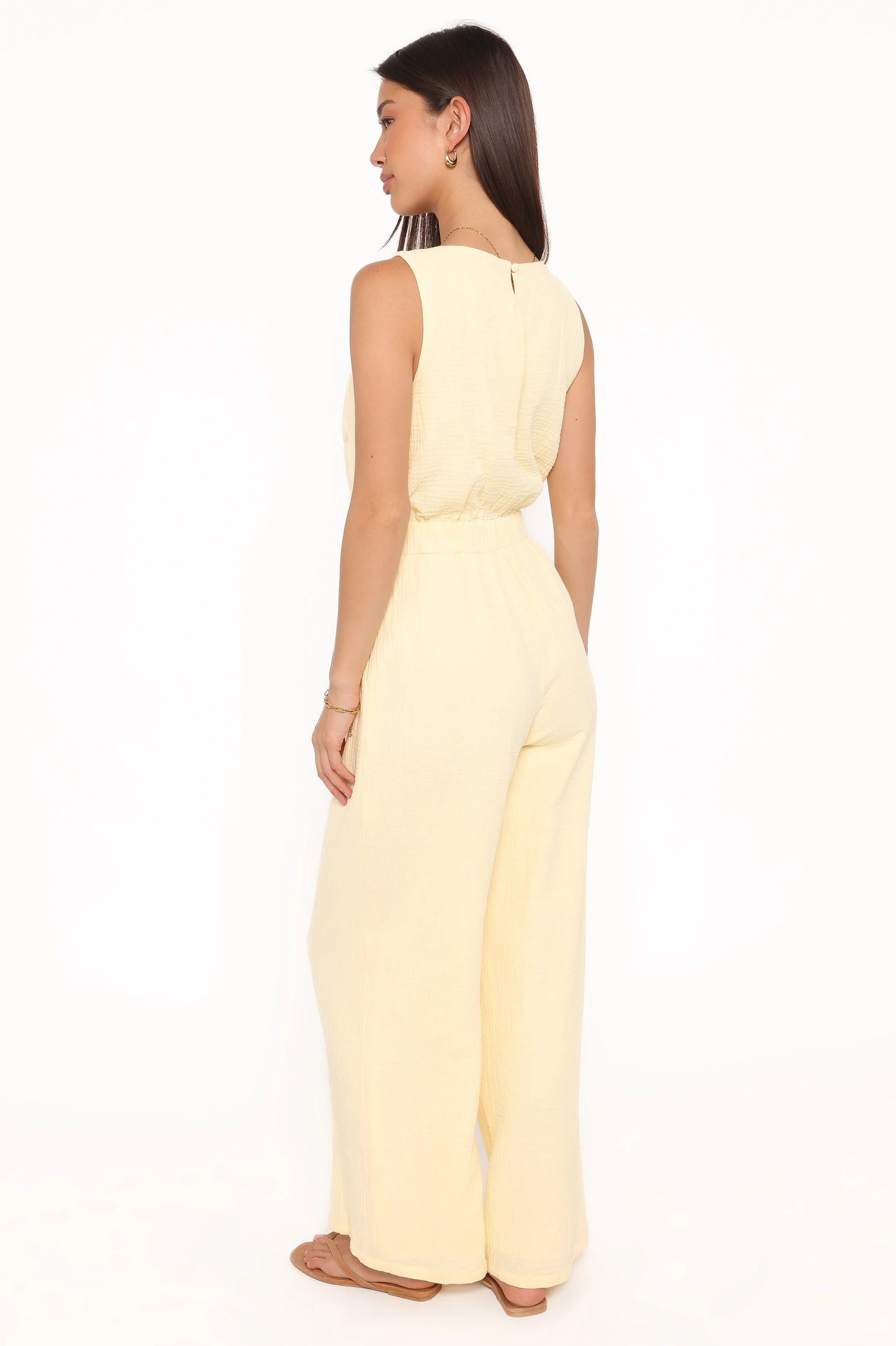 Brenna Cotton Jumpsuit - Baby Yellow