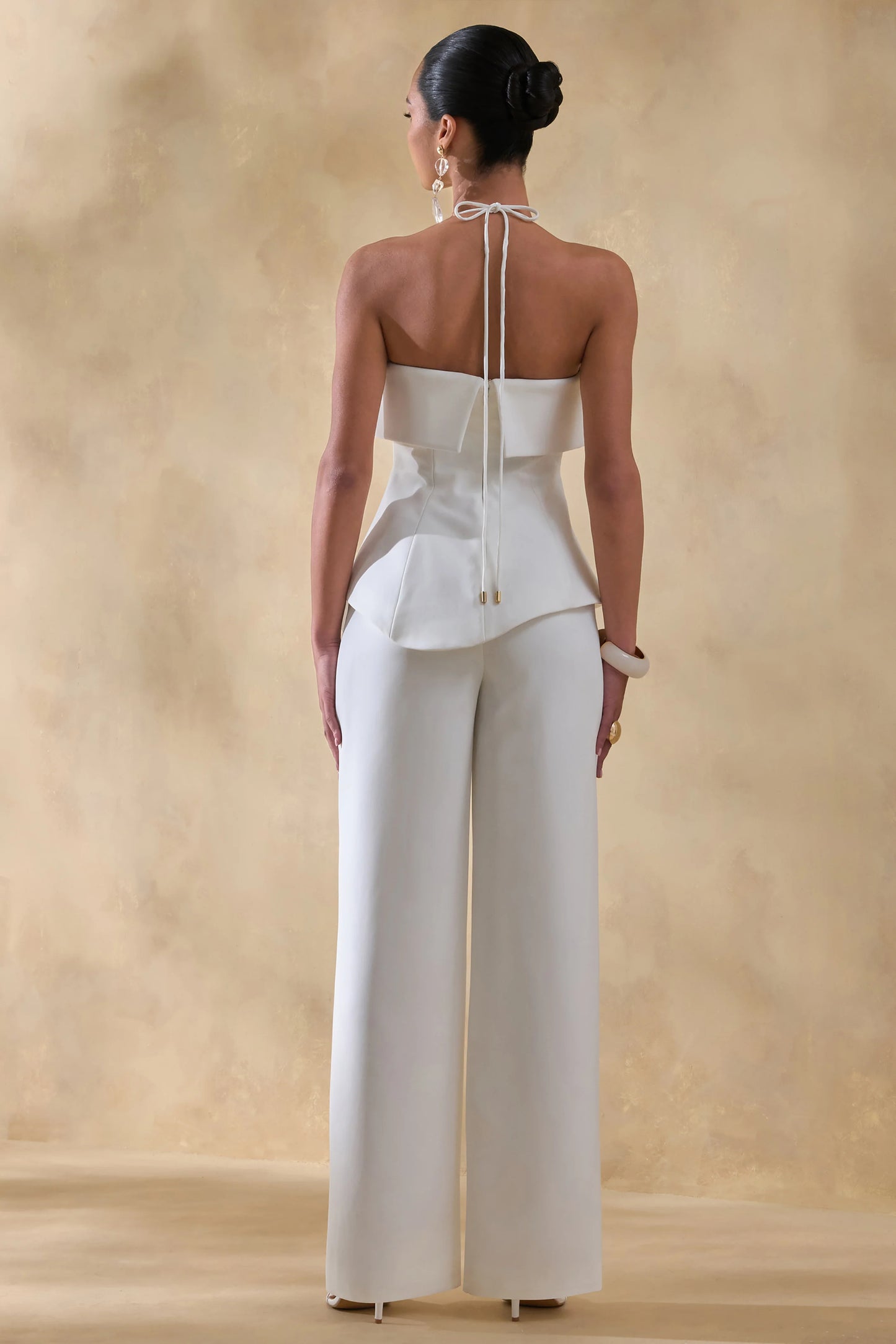 Zura White Square-Neck Jumpsuit