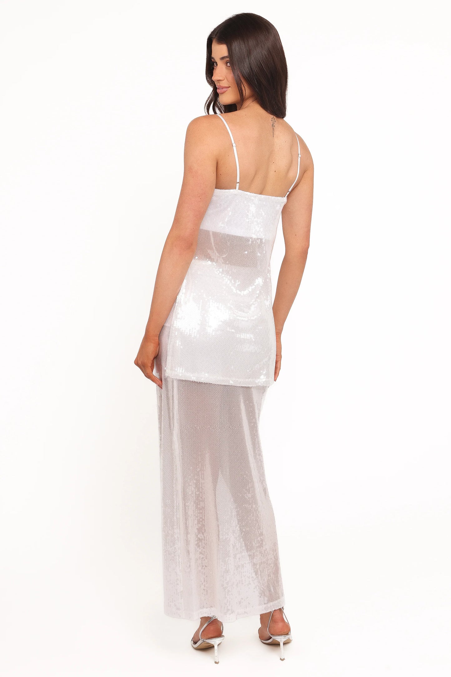 Vienne Sequin Skirt Set - White Sequin