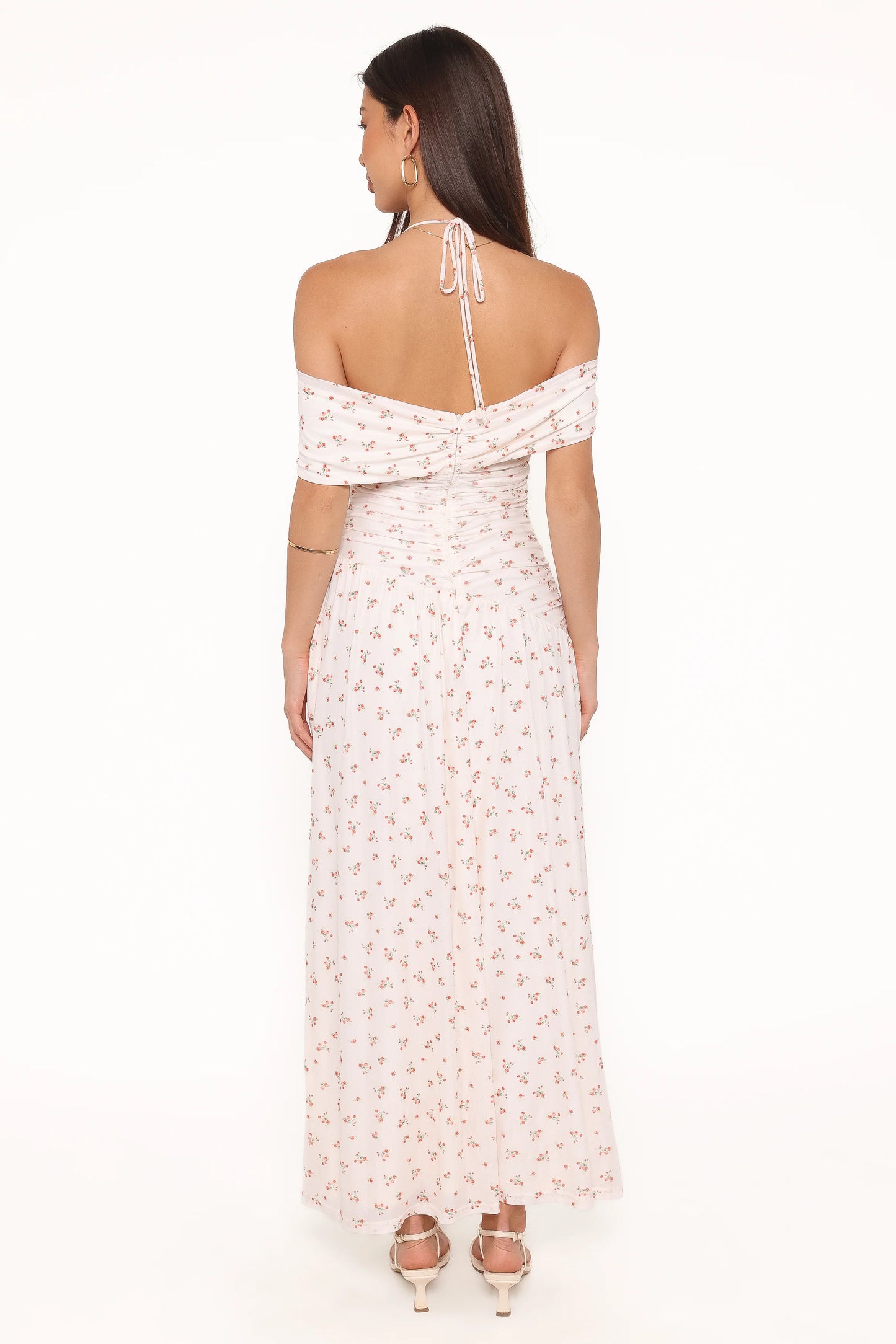 Mayven Maxi Dress - White Ditsy