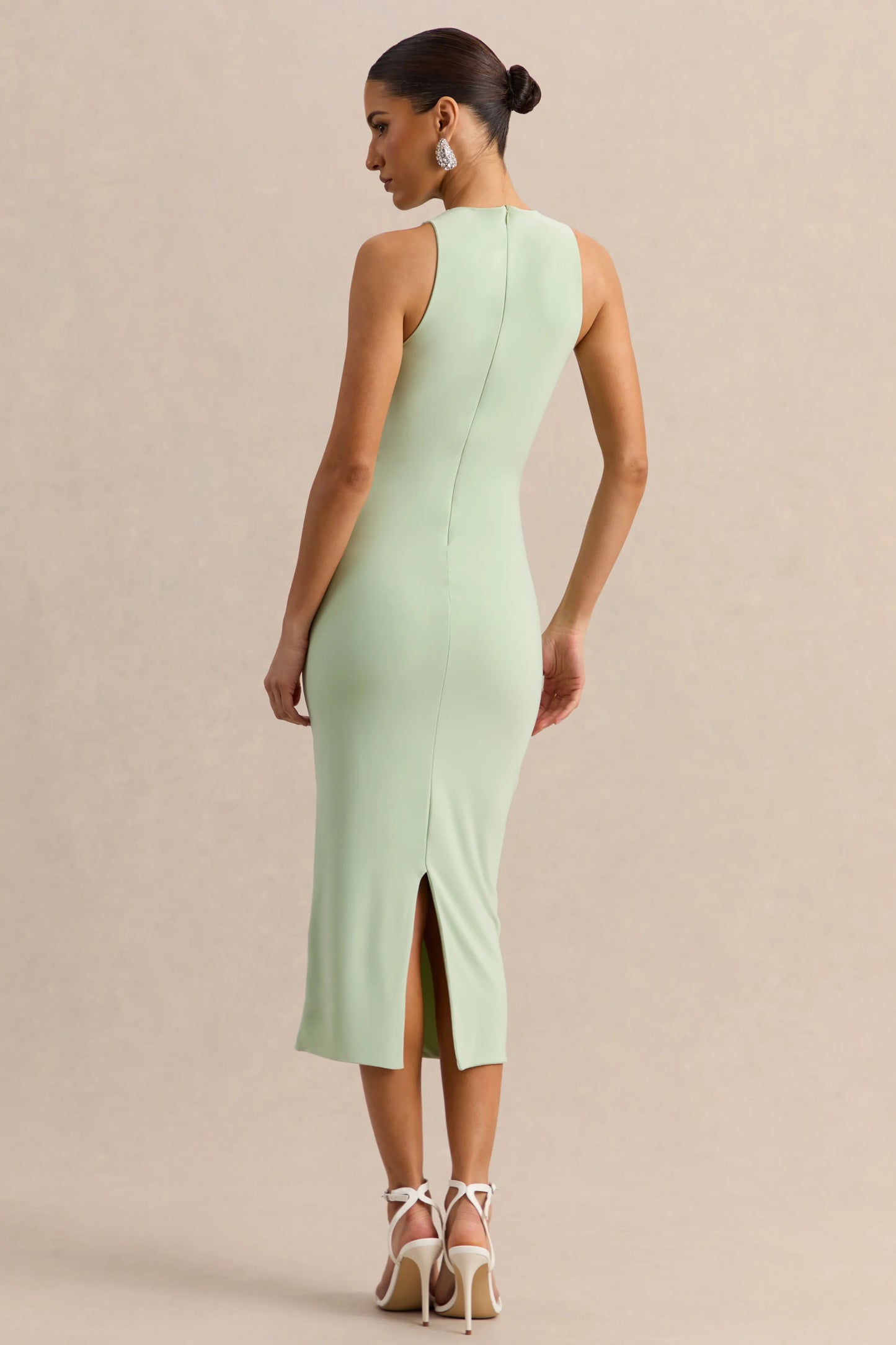 Mirana Mint High-Neck Midi-Dress