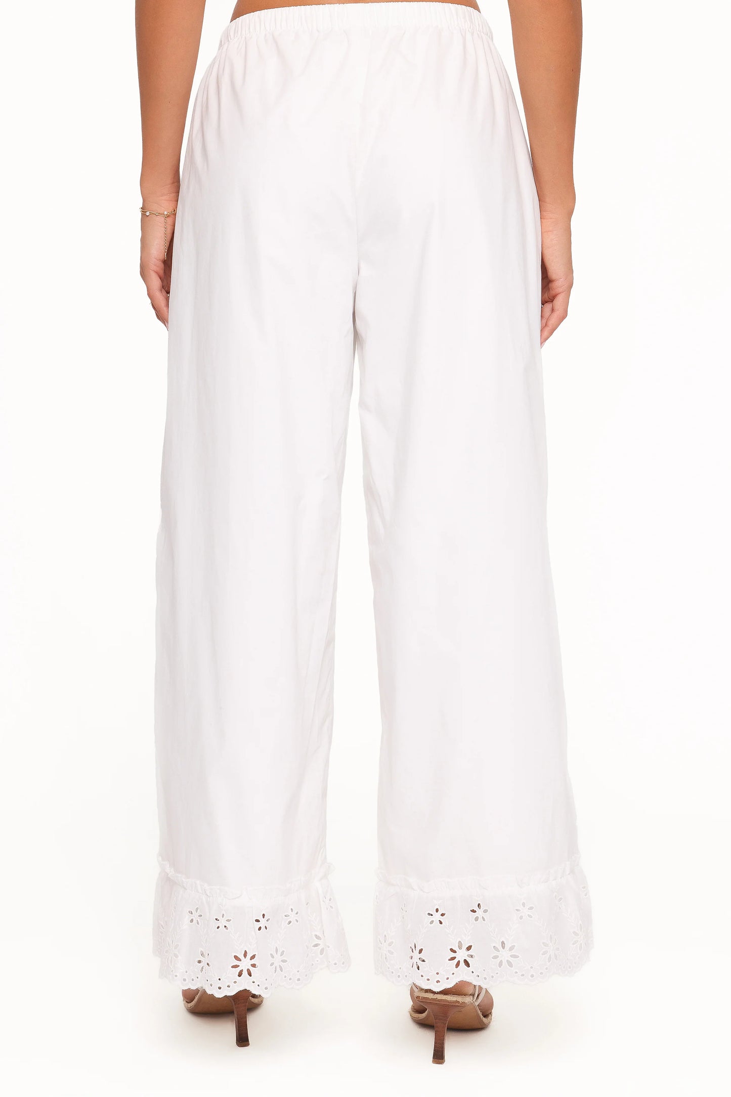 Eliska Frill Hem Pant - White