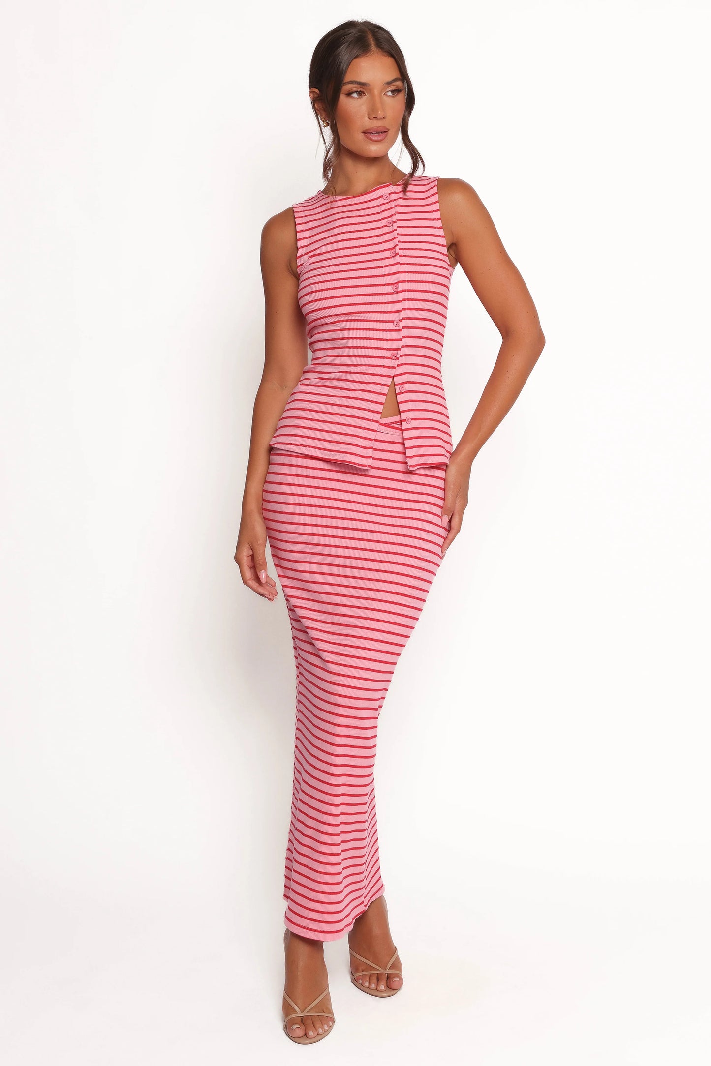 Adeline Two Piece Set - Pink Red