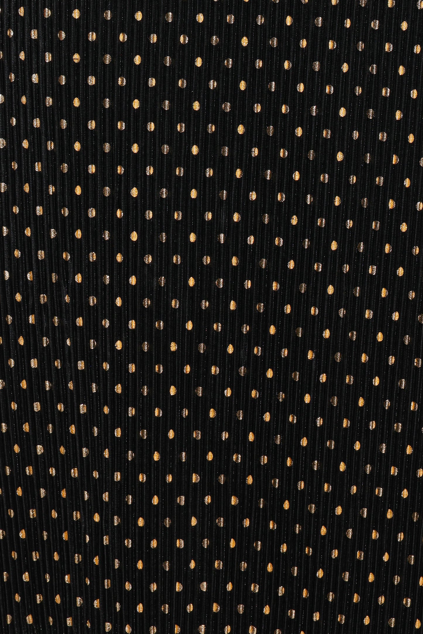 Melody Plisse Halter Maxi Dress - Black/Gold Polka Dot