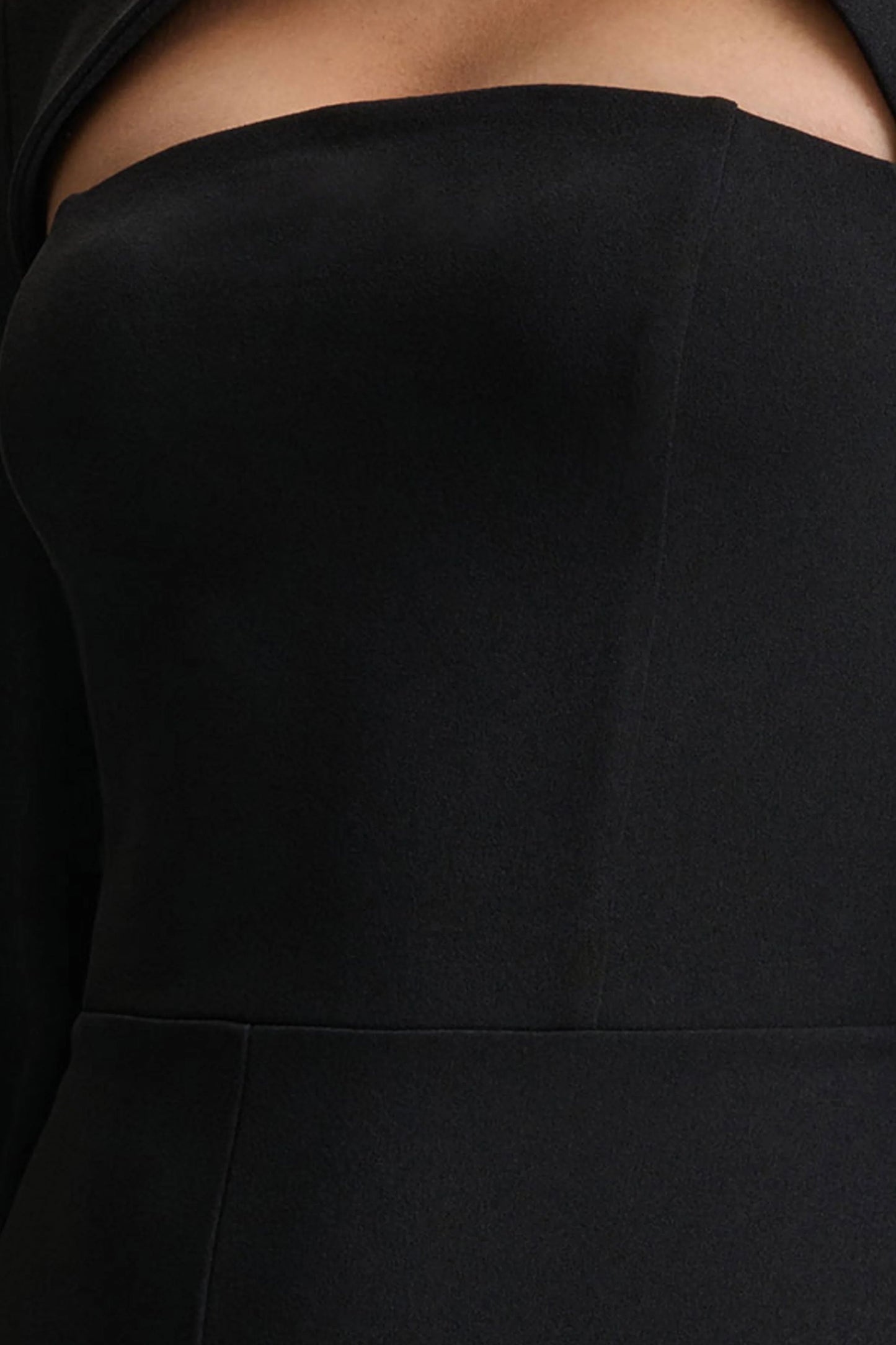 Elisabetta Black Square-Neck Jumpsuit With Cape-Sleeves