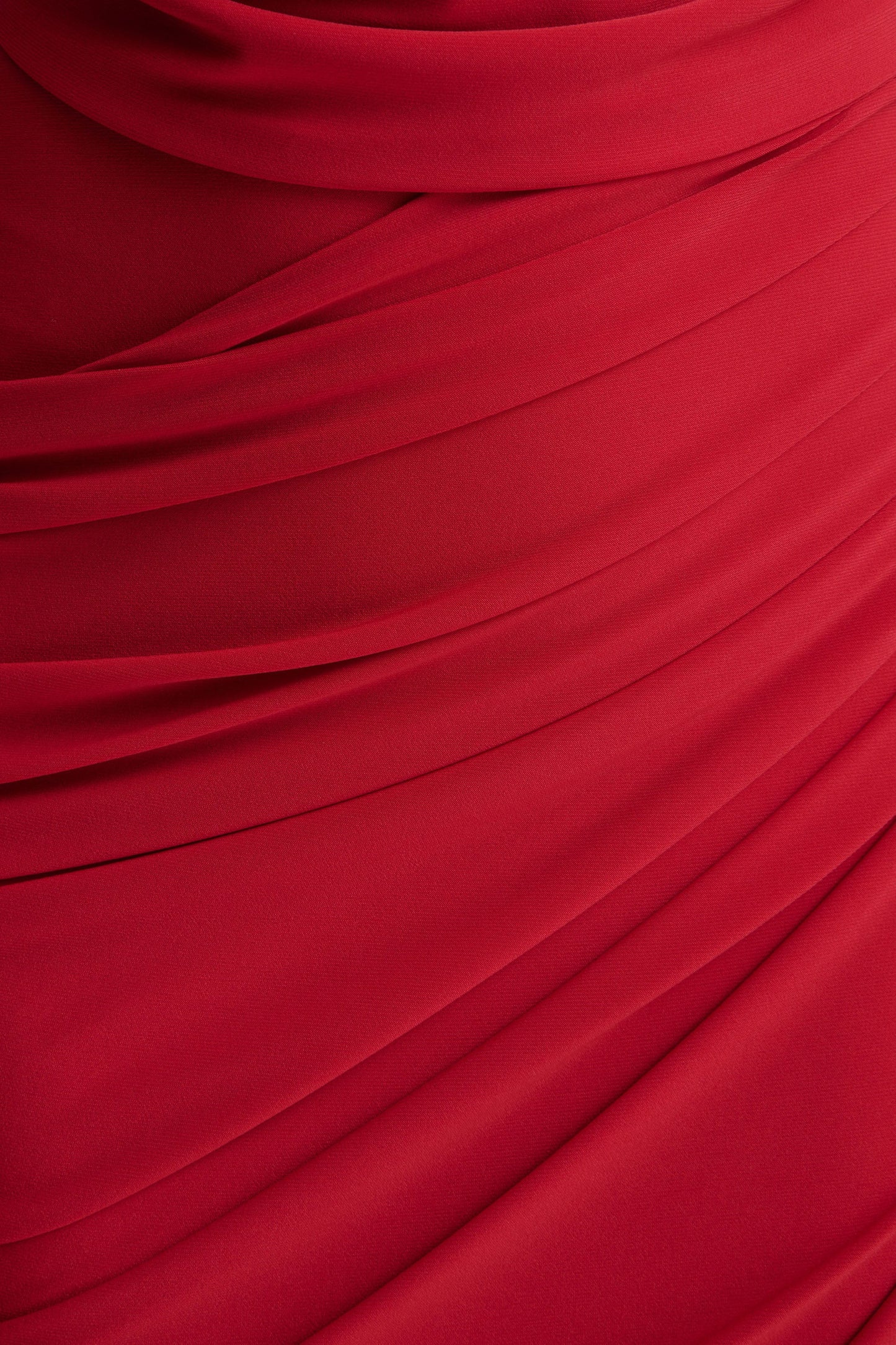 Cairo Red Cowl-Neck Maxi Dress With Gathered Detailing