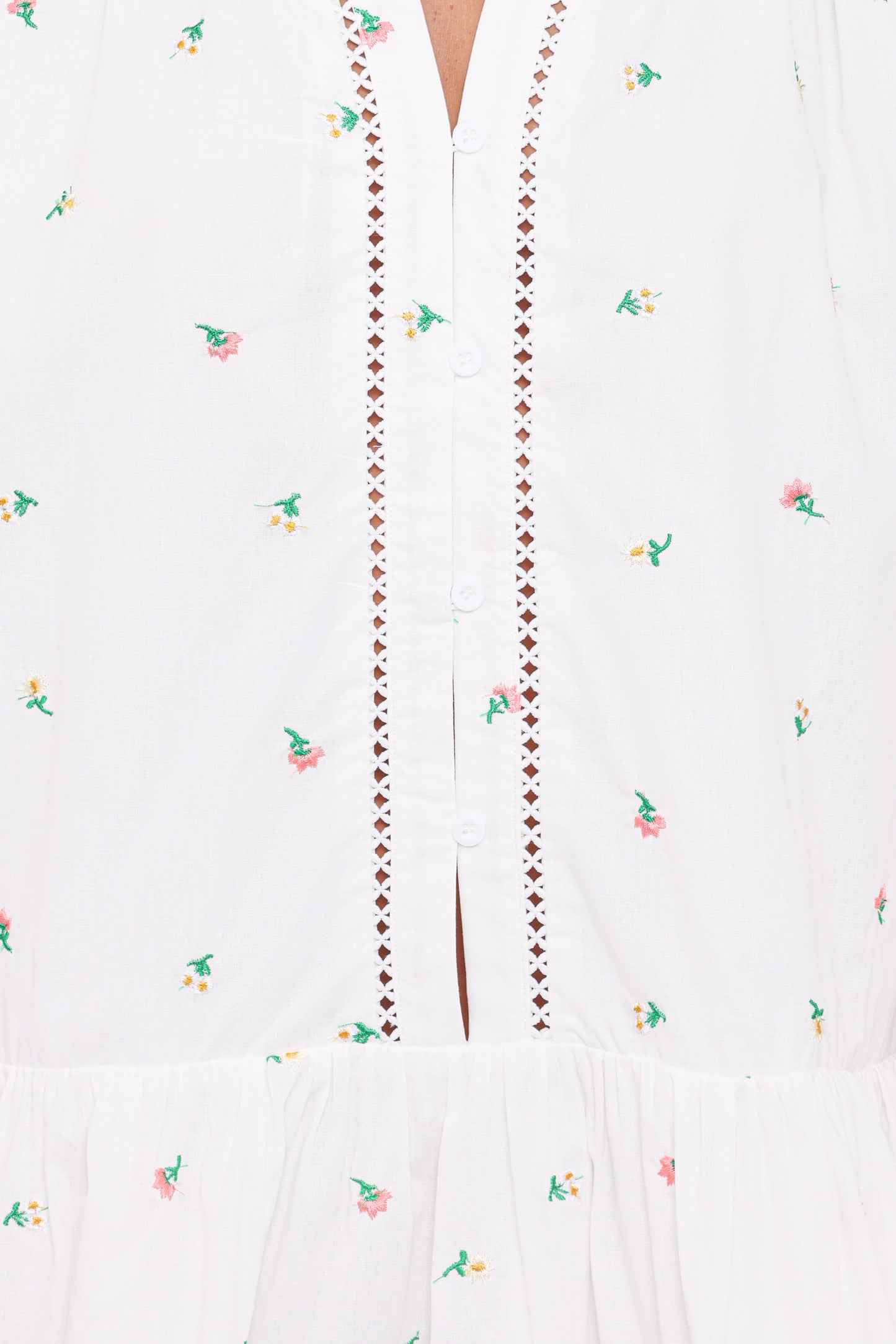 Hart Long Sleeve Mini Dress - White Floral
