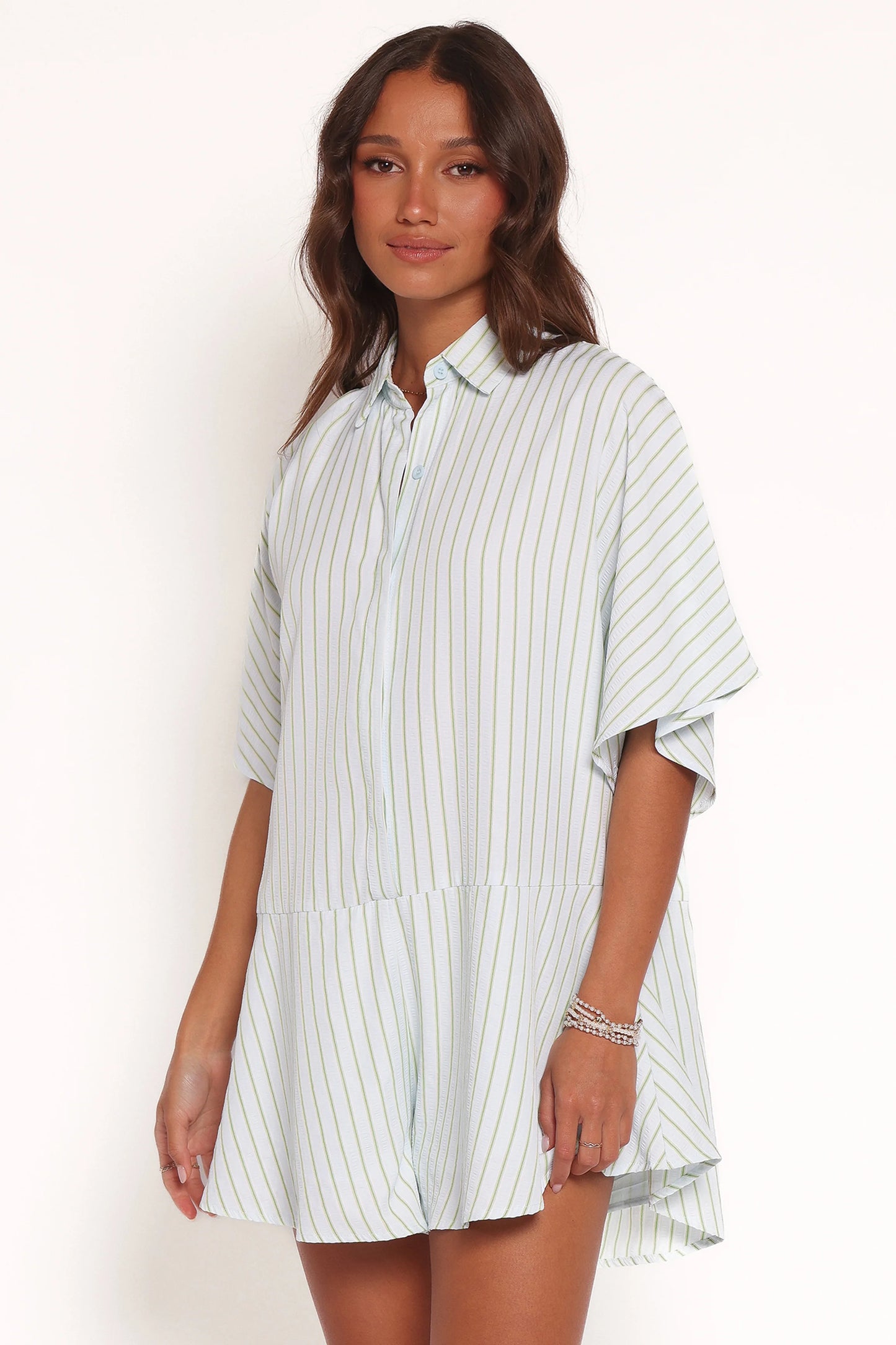 Sebastian Romper - Green Blue Stripe