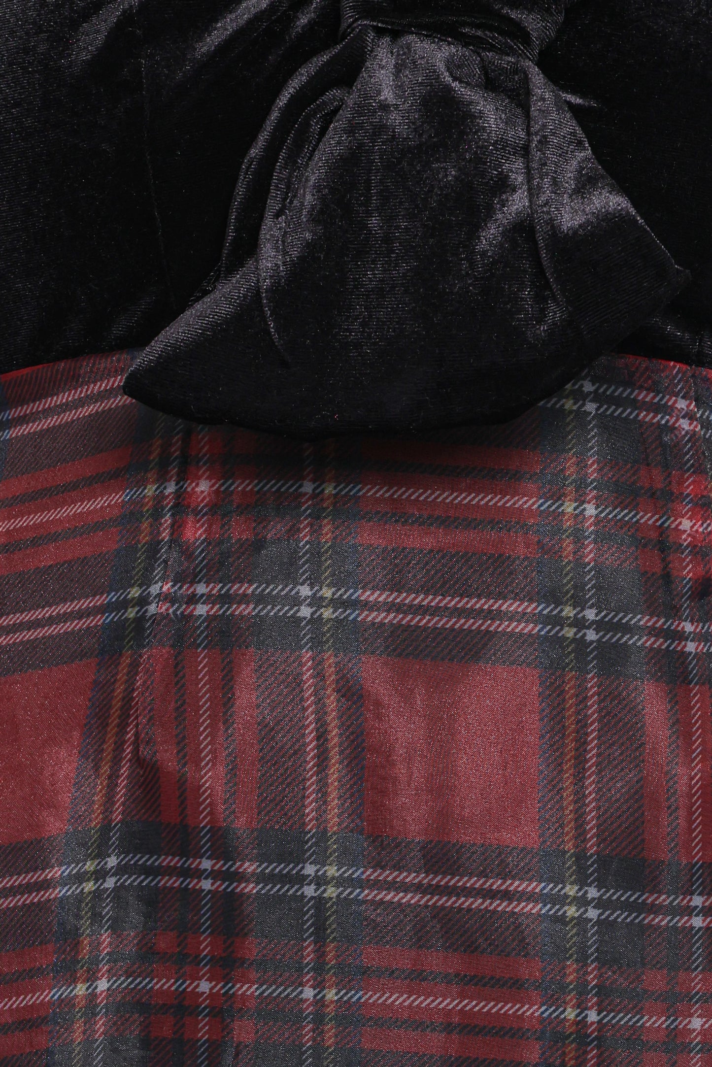 Amelie Bow Front One Shoulder Midi Dress - Red Plaid
