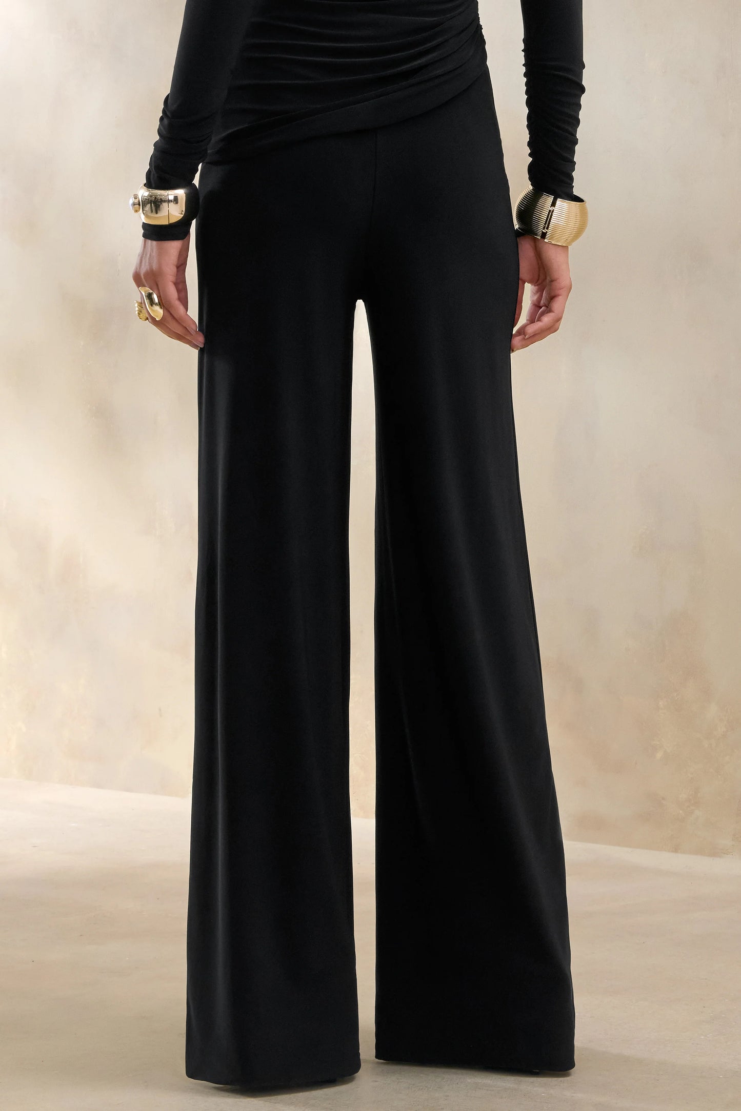 Safirra Black Wide-Leg Trouser