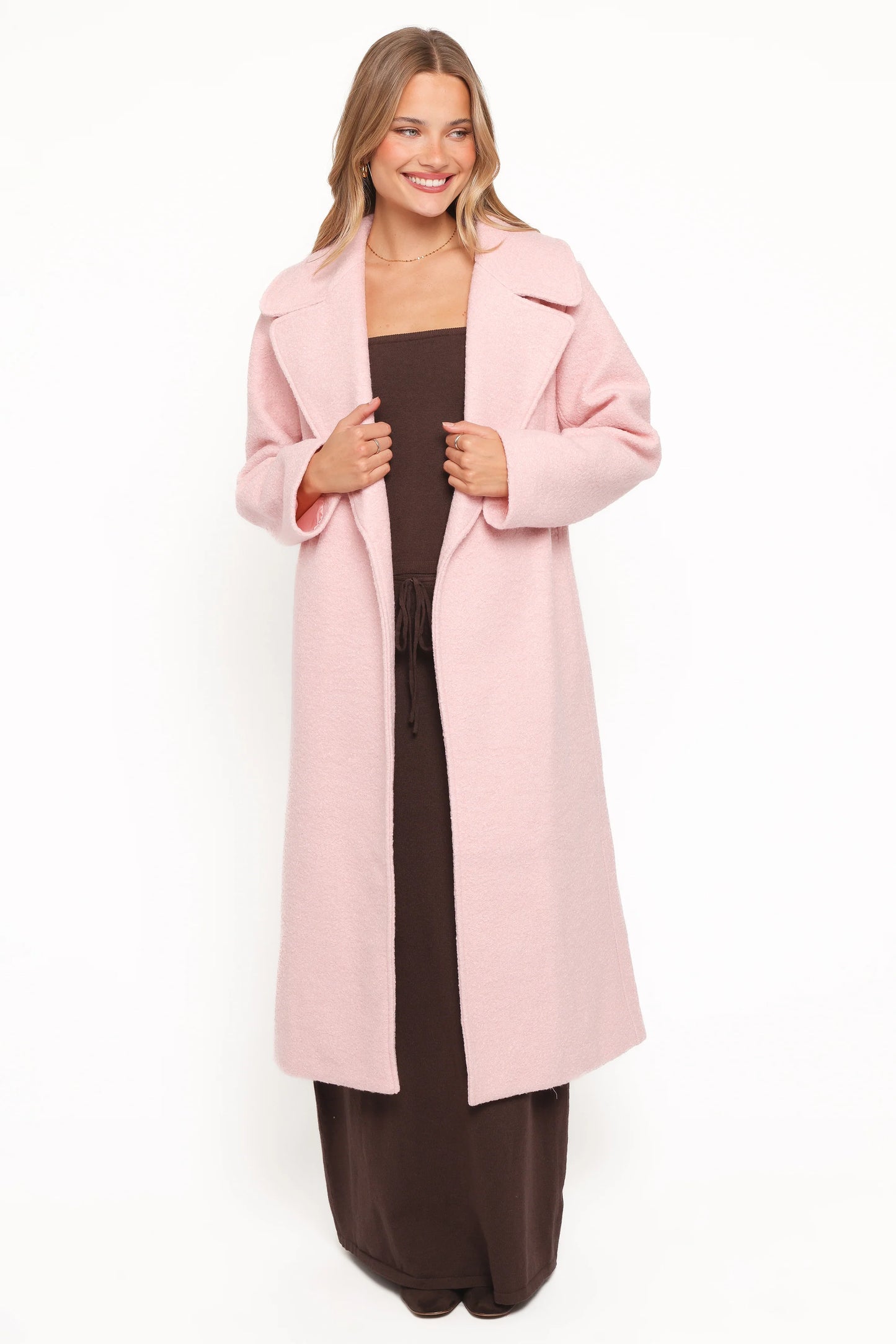 Jazzie Boucle Coat - Baby Pink